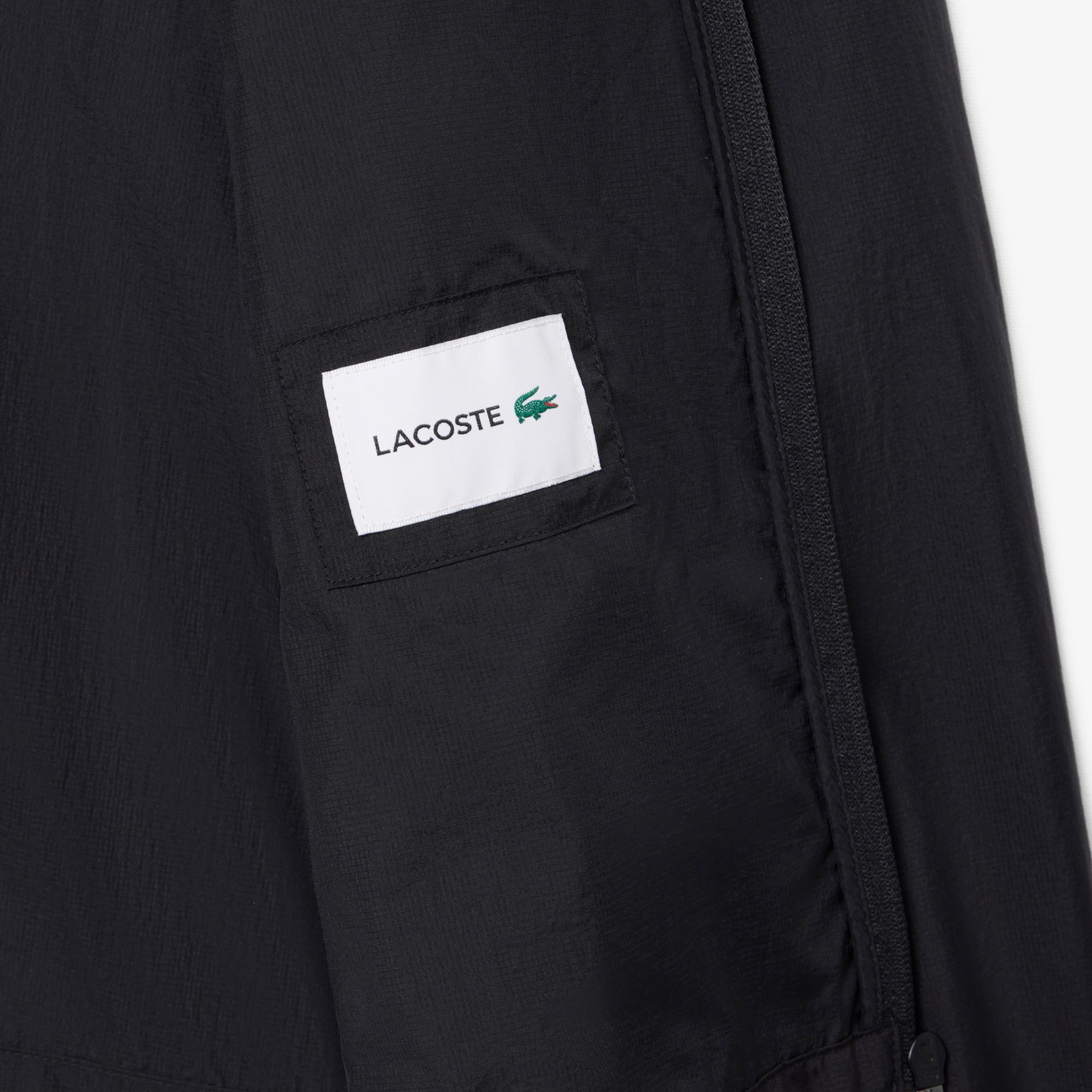 Lacoste Erkek Kapüşonlu Siyah Yağmurluk