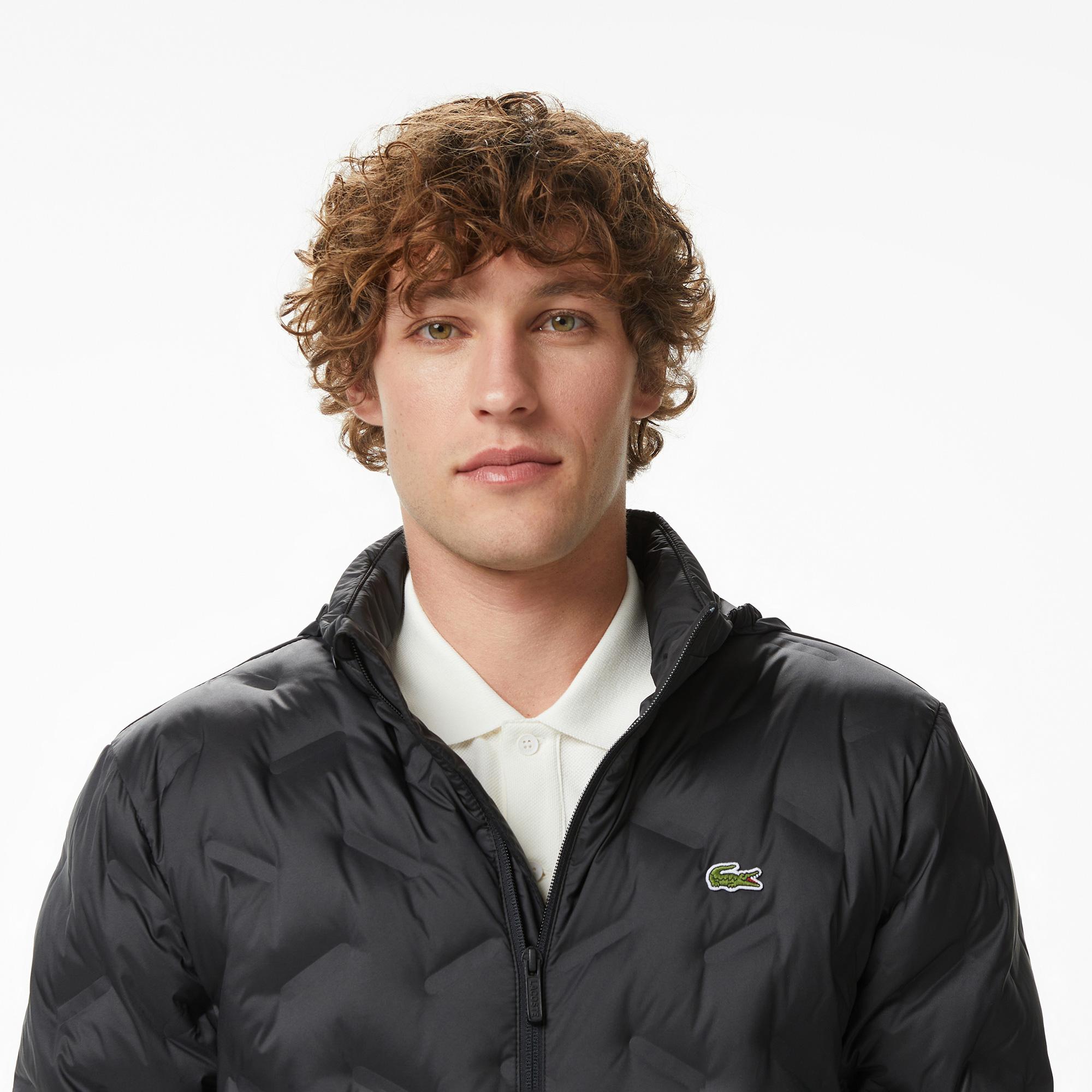 Lacoste Erkek Regular Fit Dik Yaka Kapitone Siyah Mont