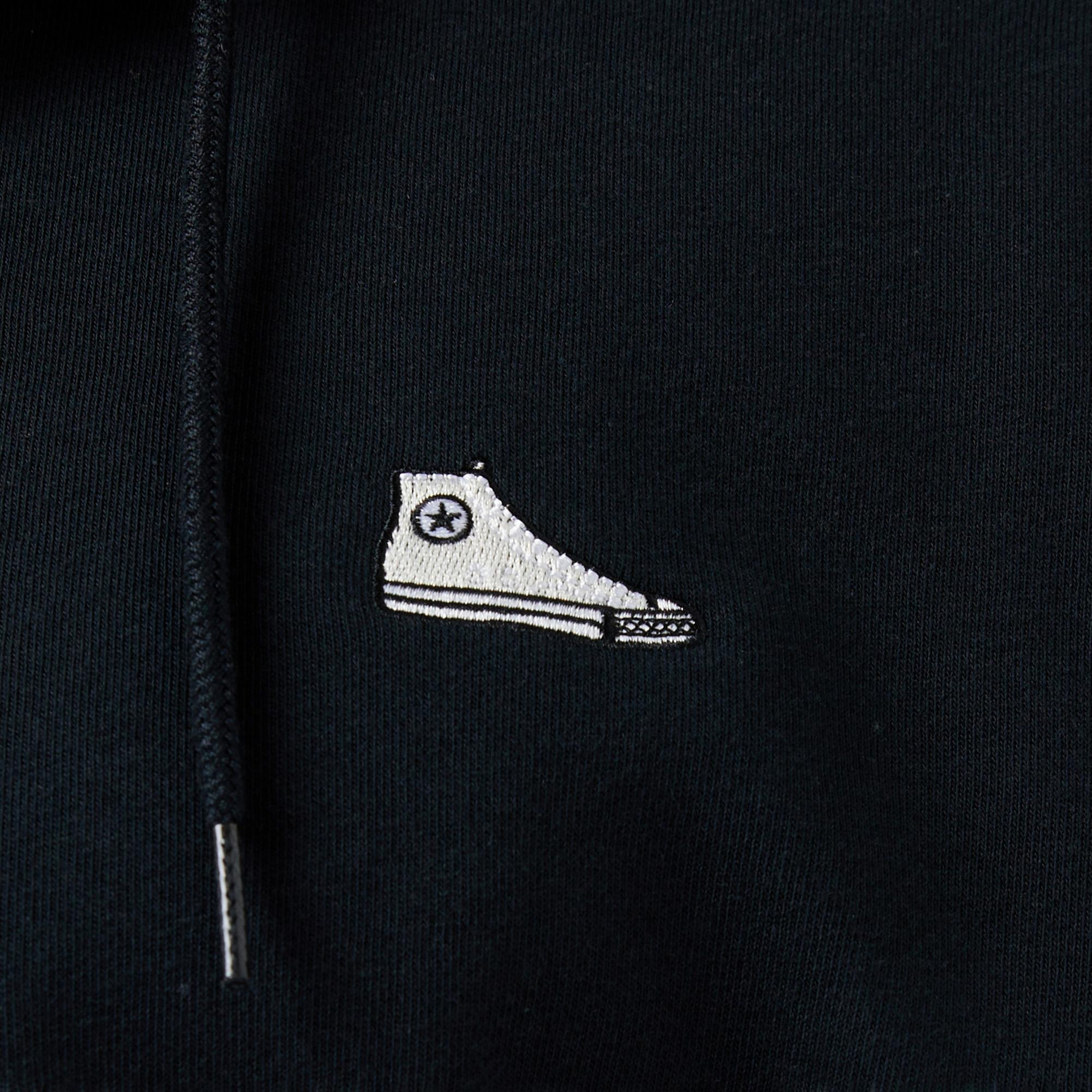 Converse Loose Fit Sneaker Patch Full Zip Erkek Siyah Sweatshirt