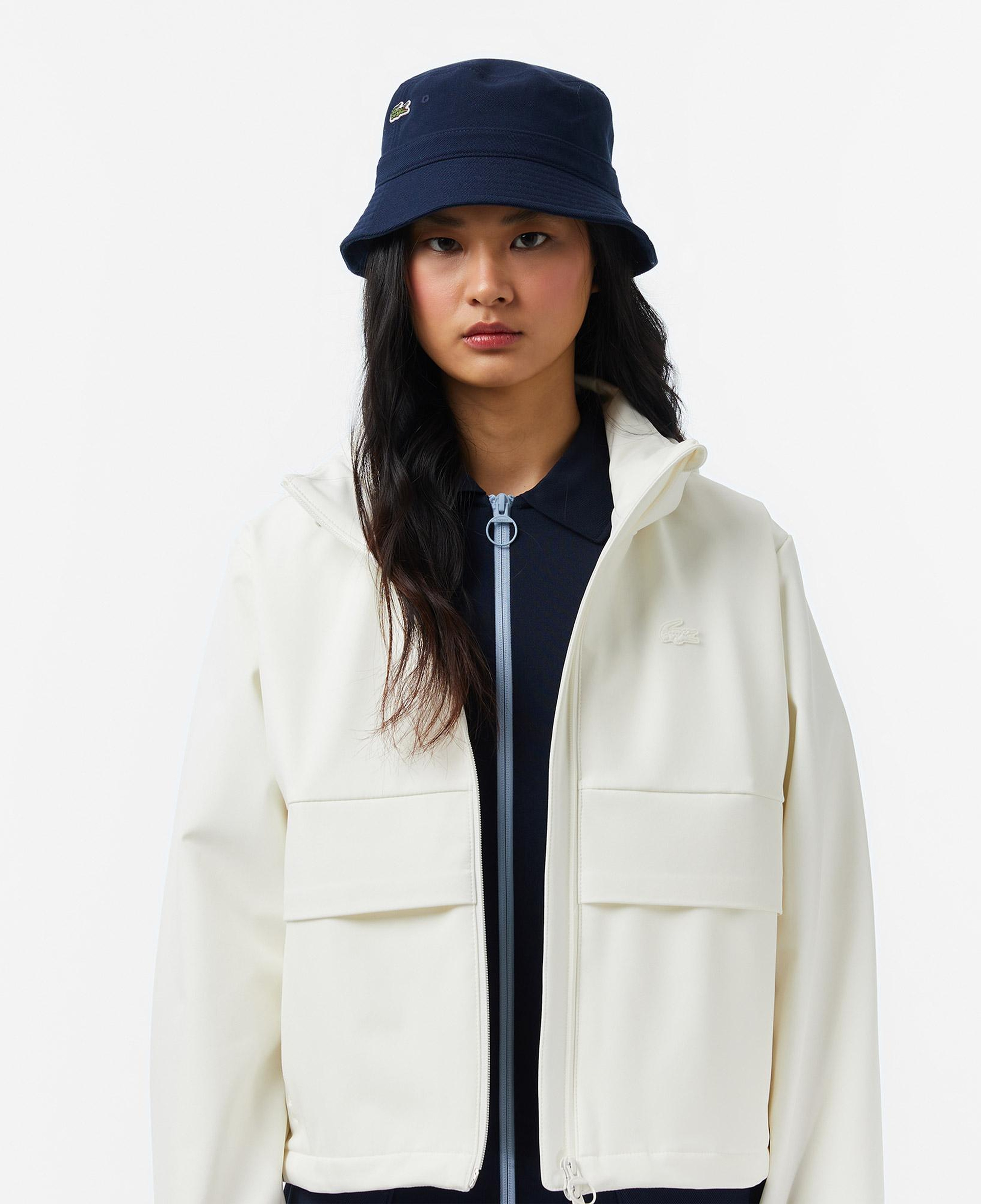 Lacoste Kadın Regular Fit Kapüşonlu Baskılı Krem Yağmurluk