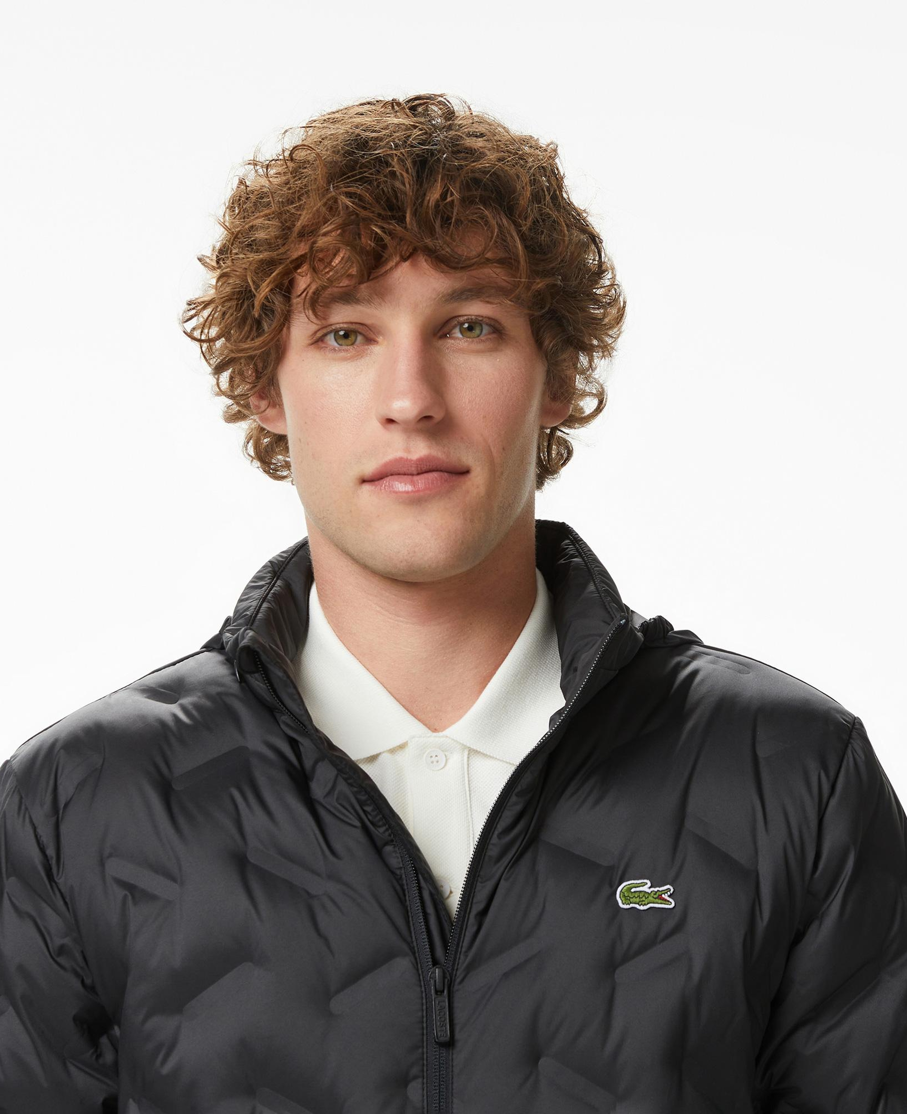 Lacoste Erkek Regular Fit Dik Yaka Kapitone Siyah Mont