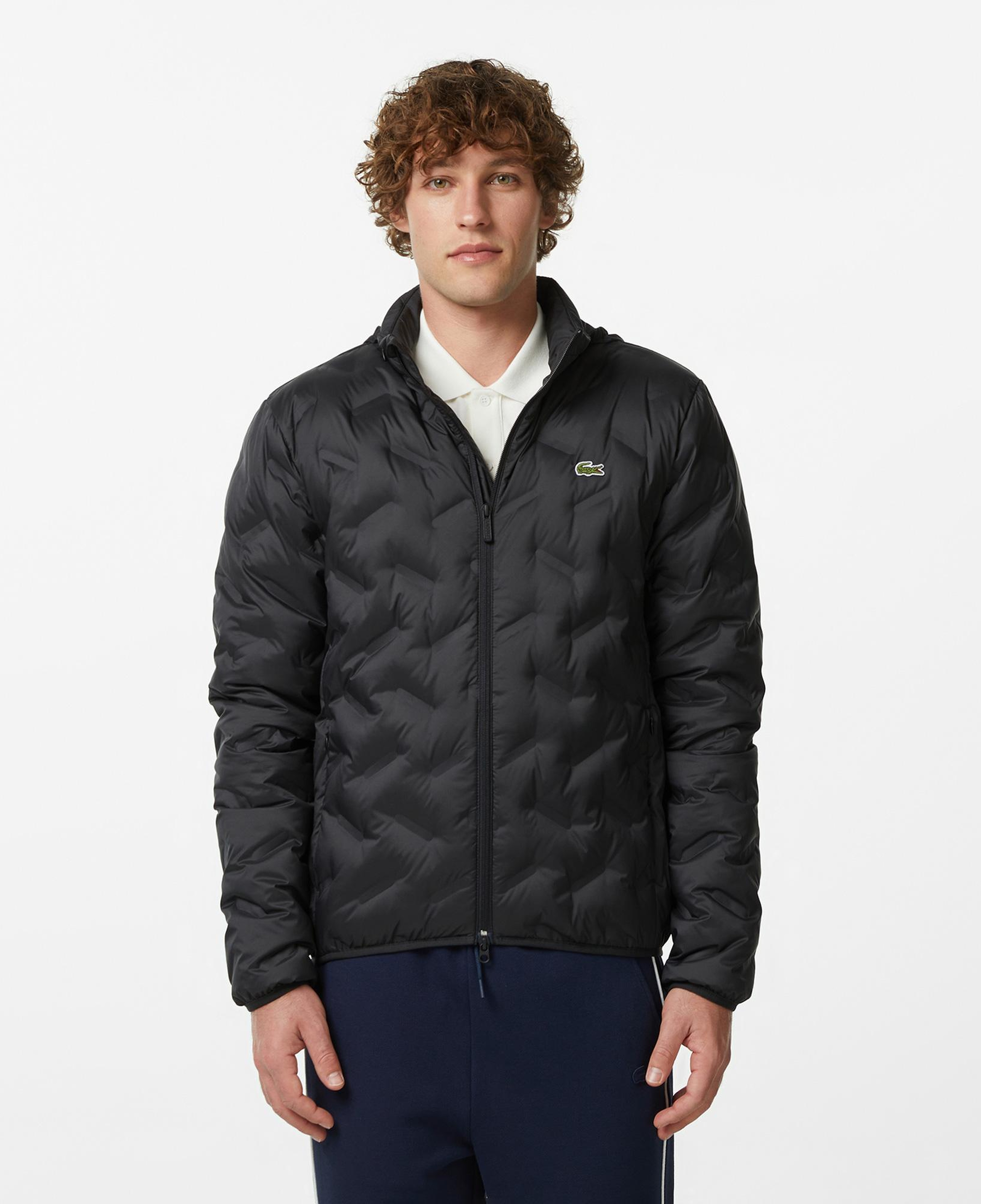 Lacoste Erkek Regular Fit Dik Yaka Kapitone Siyah Mont