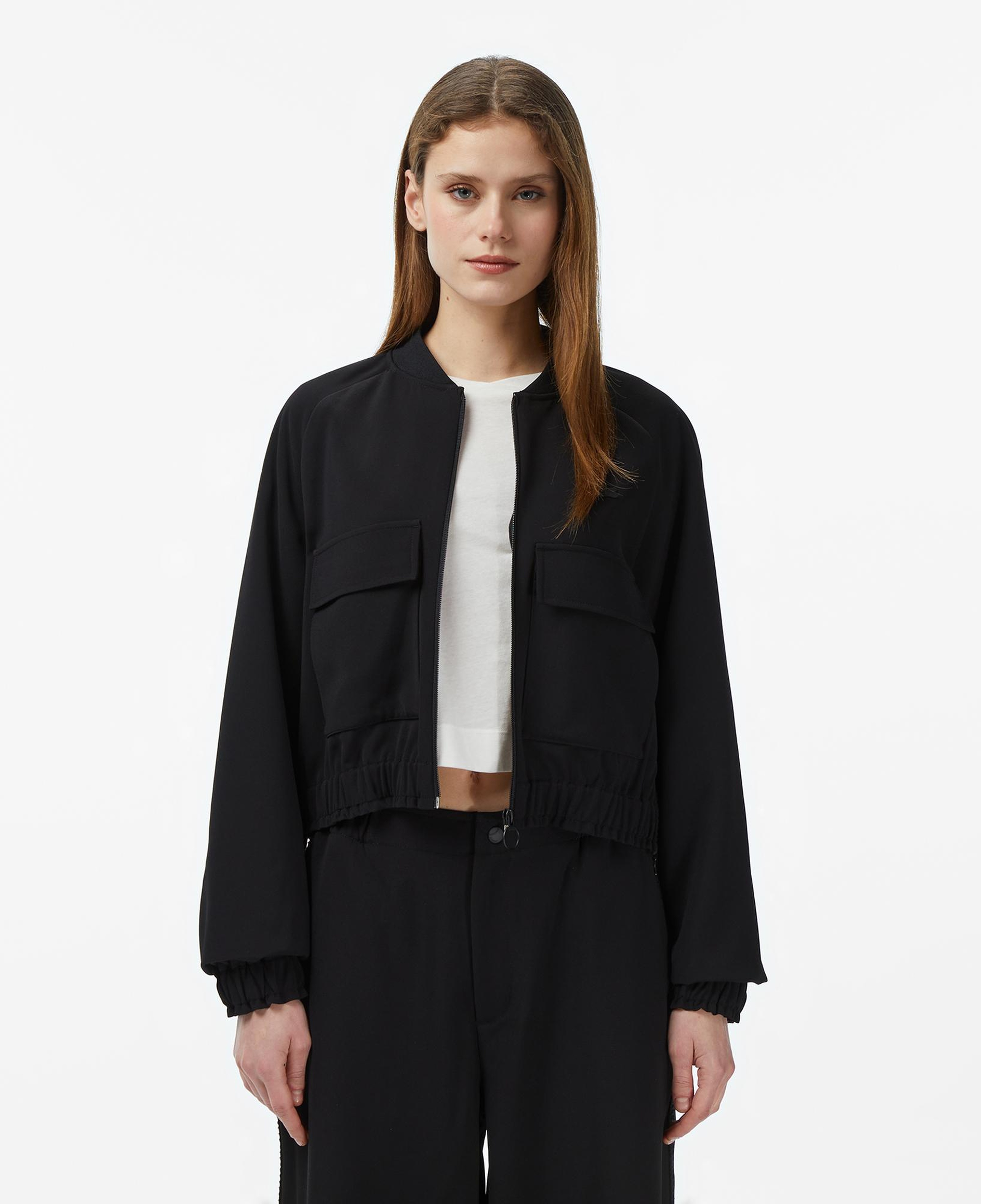 Lacoste Kadın Regular Fit Fermuarlı Siyah Ceket