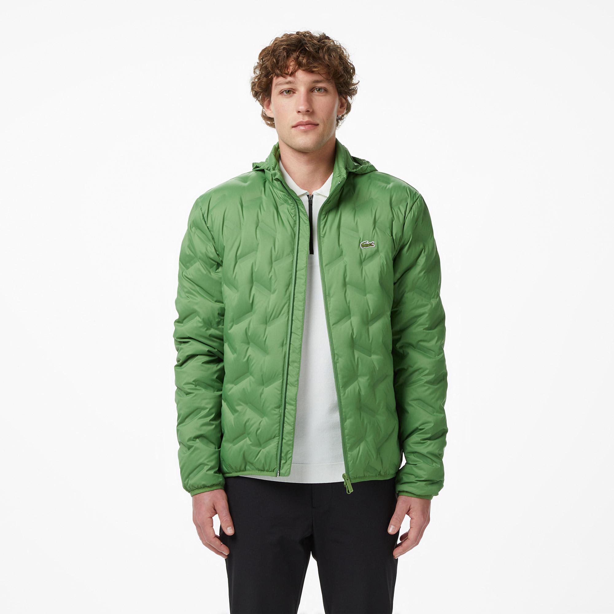 Lacoste Erkek Regular Fit Dik Yaka Kapitone Yeşil Mont