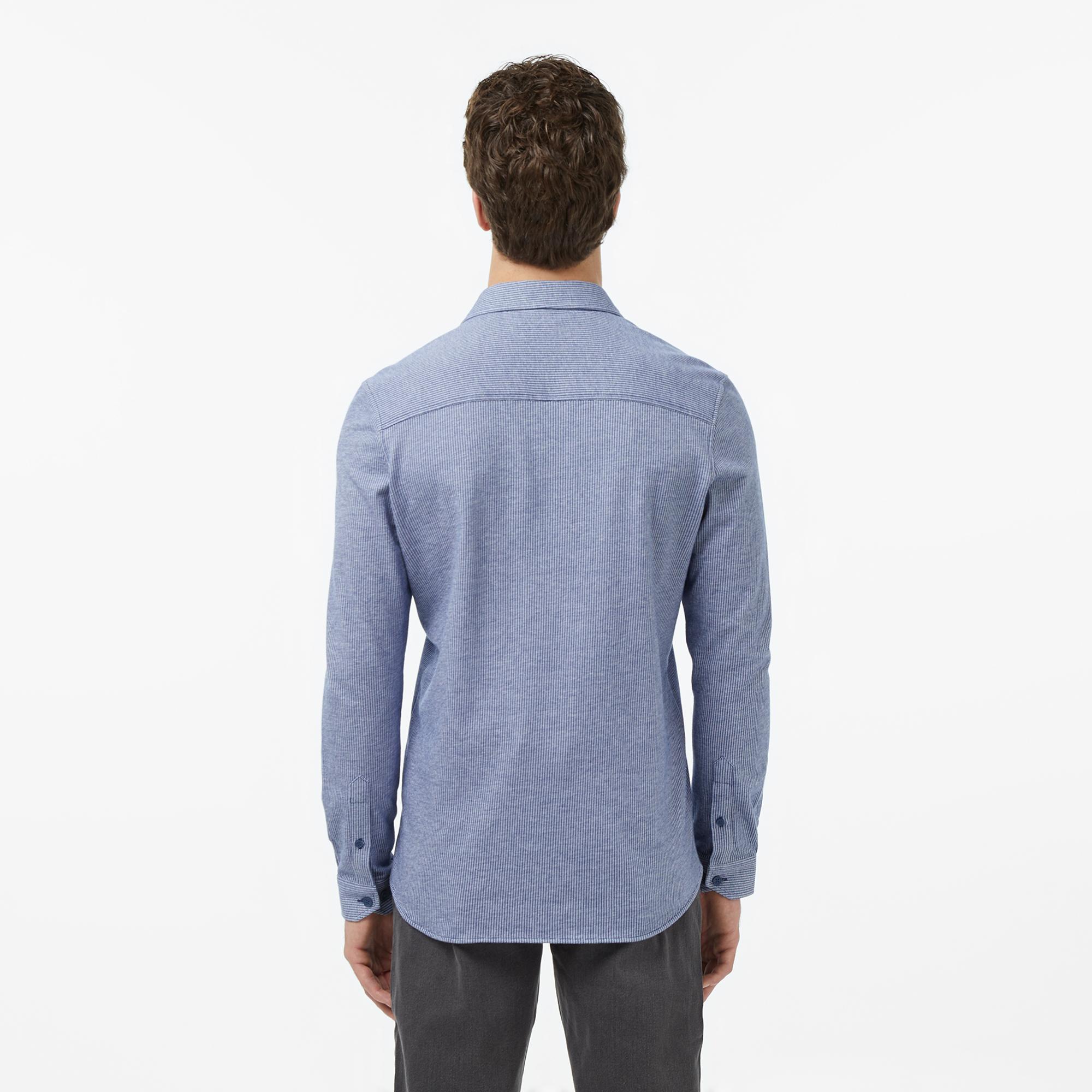 Lacoste Erkek Slim Fit Düğmeli Yaka Koyu Mavi Gömlek