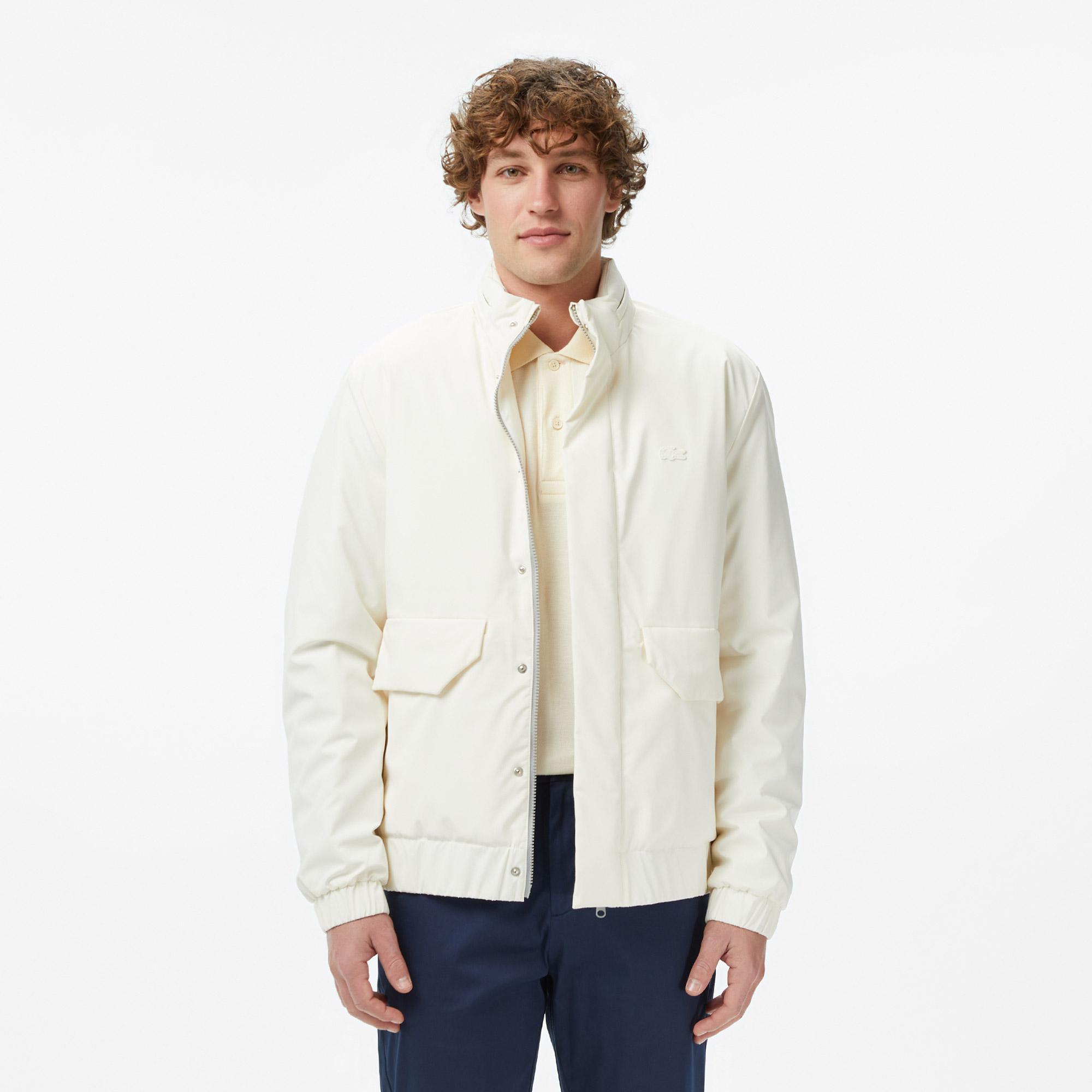 Lacoste Erkek Relaxed Fit Dik Yaka Krem Mont