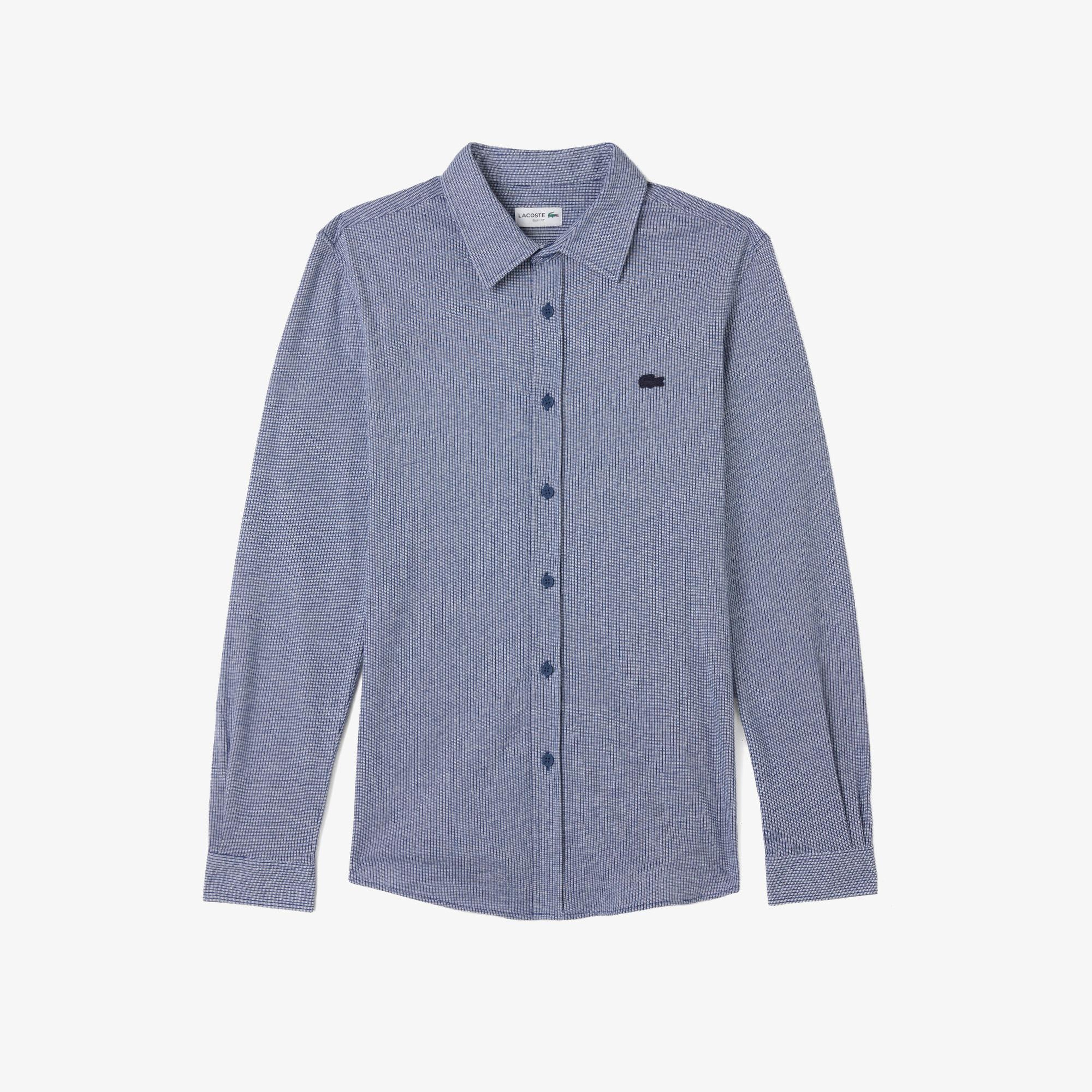 Lacoste Erkek Slim Fit Düğmeli Yaka Koyu Mavi Gömlek