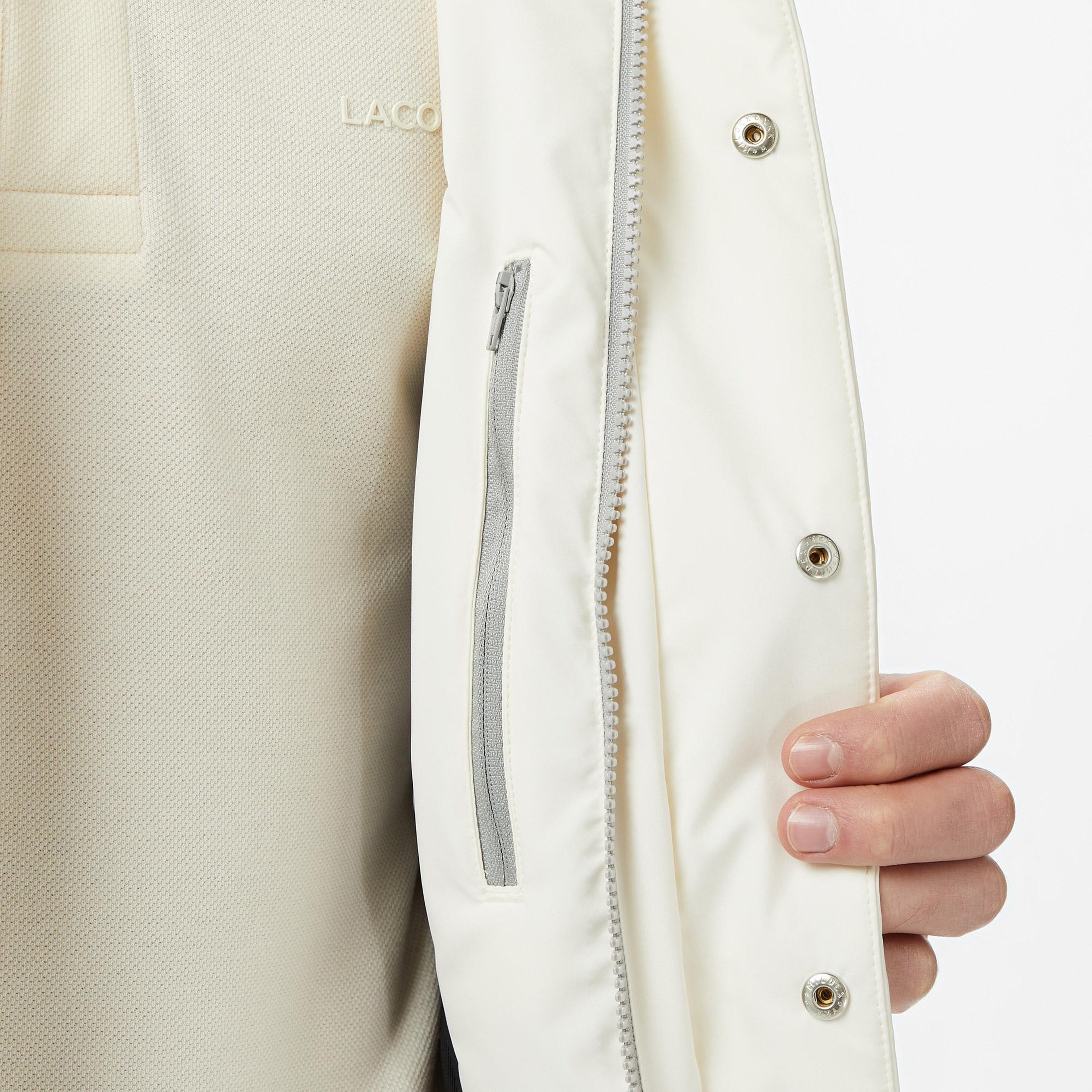 Lacoste Erkek Relaxed Fit Dik Yaka Krem Mont