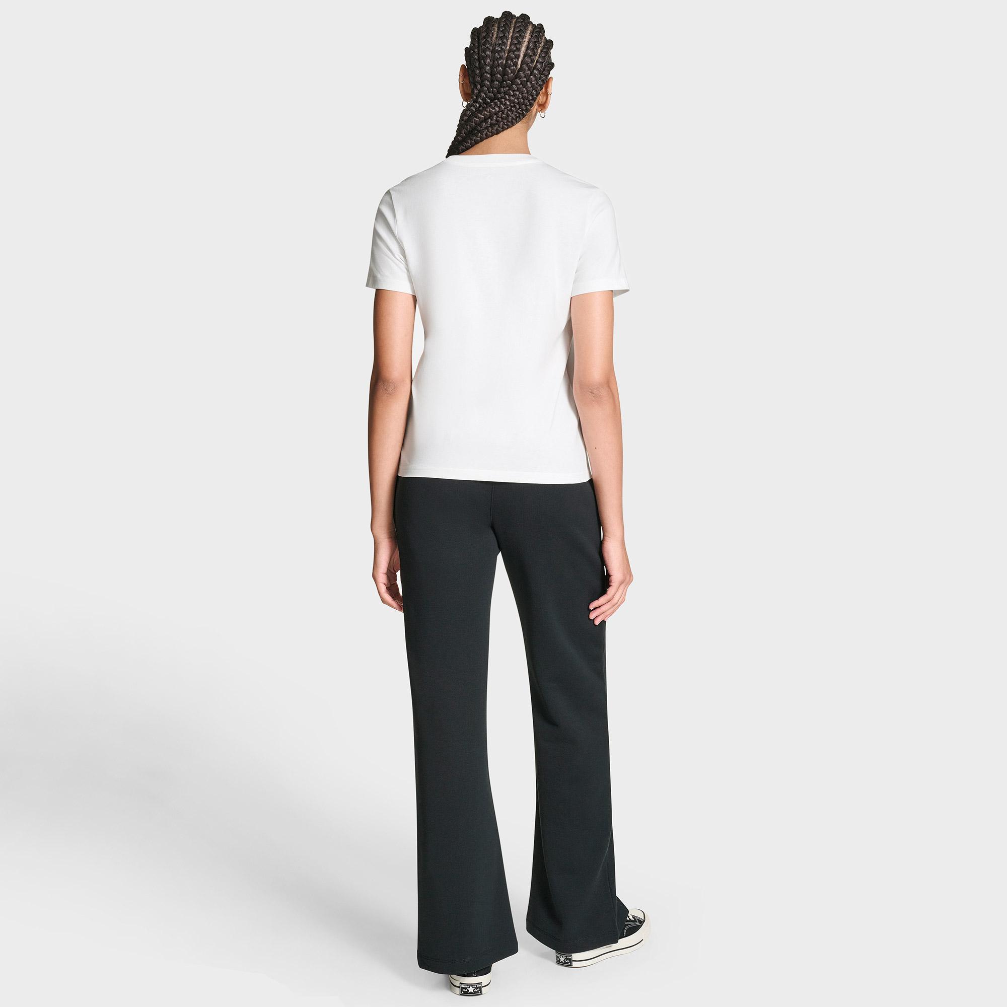 Converse Kadın Chuck Logolu Matalik  Beyaz T-Shirt