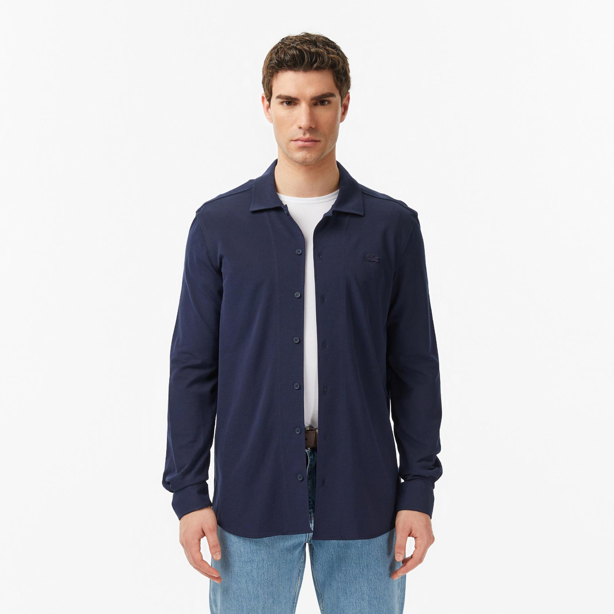 Lacoste Erkek Slim Fit Lacivert Gömlek