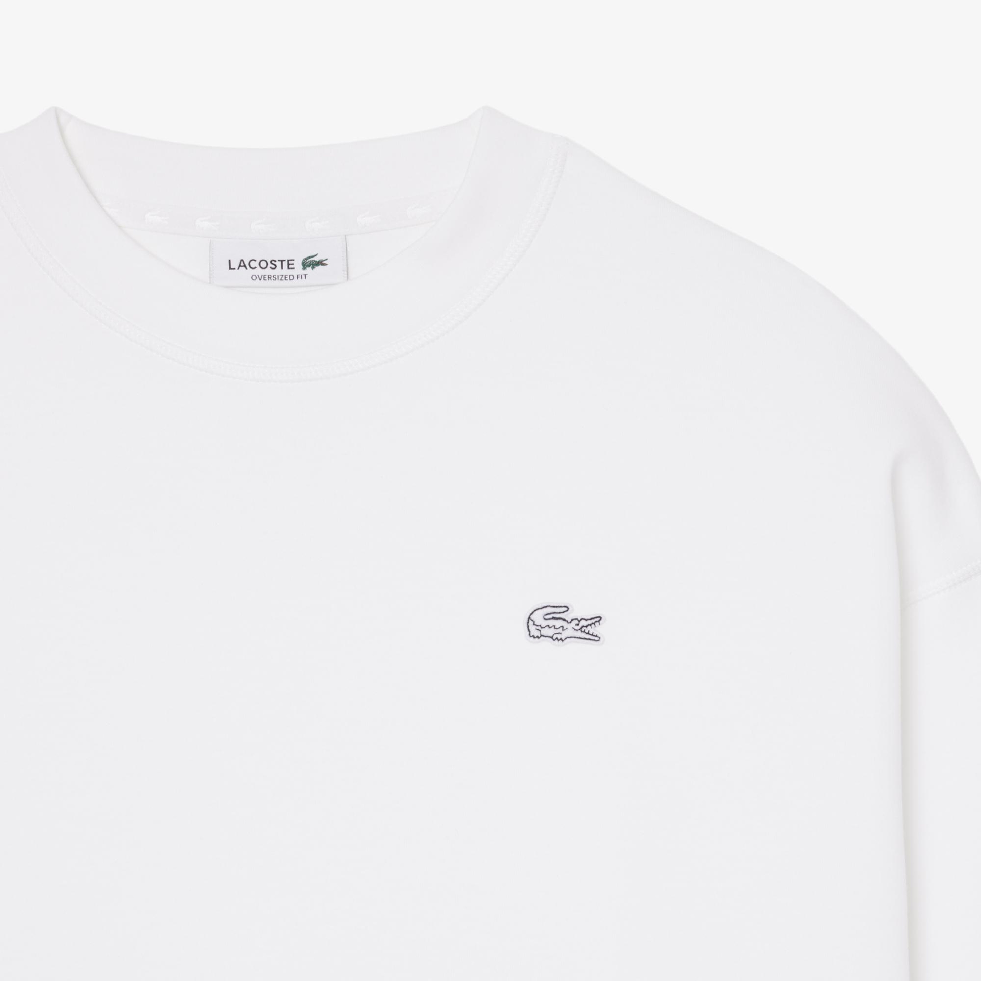 Lacoste Kadın Oversize Fit Bisiklet Yaka Beyaz Sweatshirt
