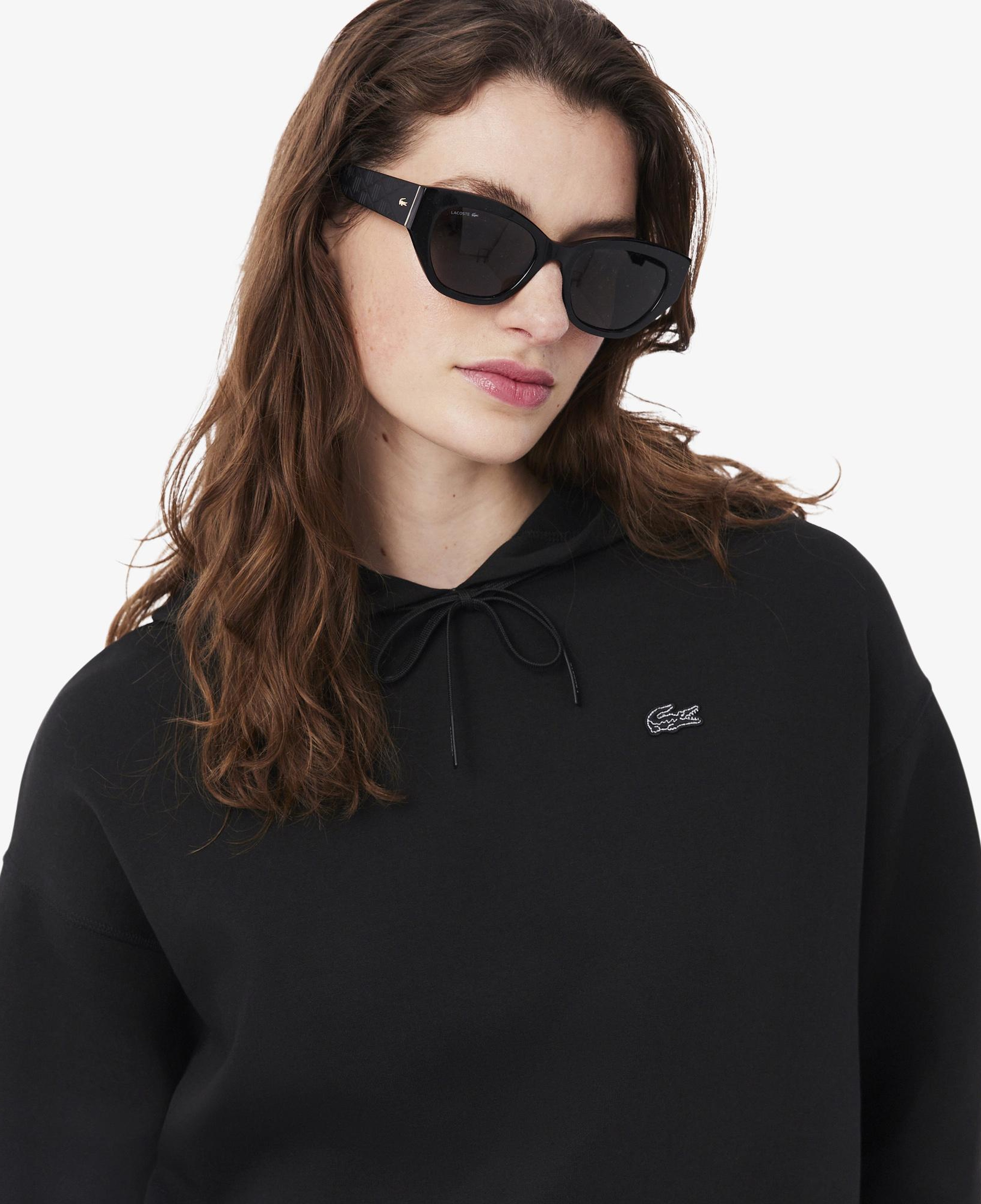 Lacoste Kadın Oversize Fit Kapüşonlu Siyah Sweatshirt