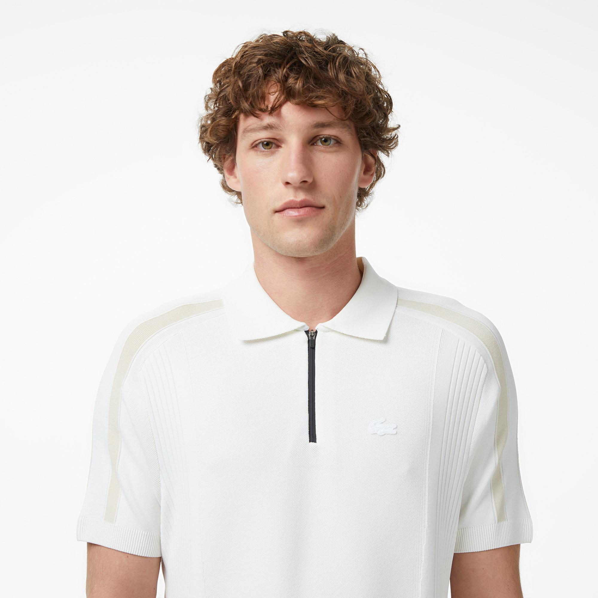 Lacoste Erkek Classic Fit Kısa Kollu Polo Yaka Krem Triko