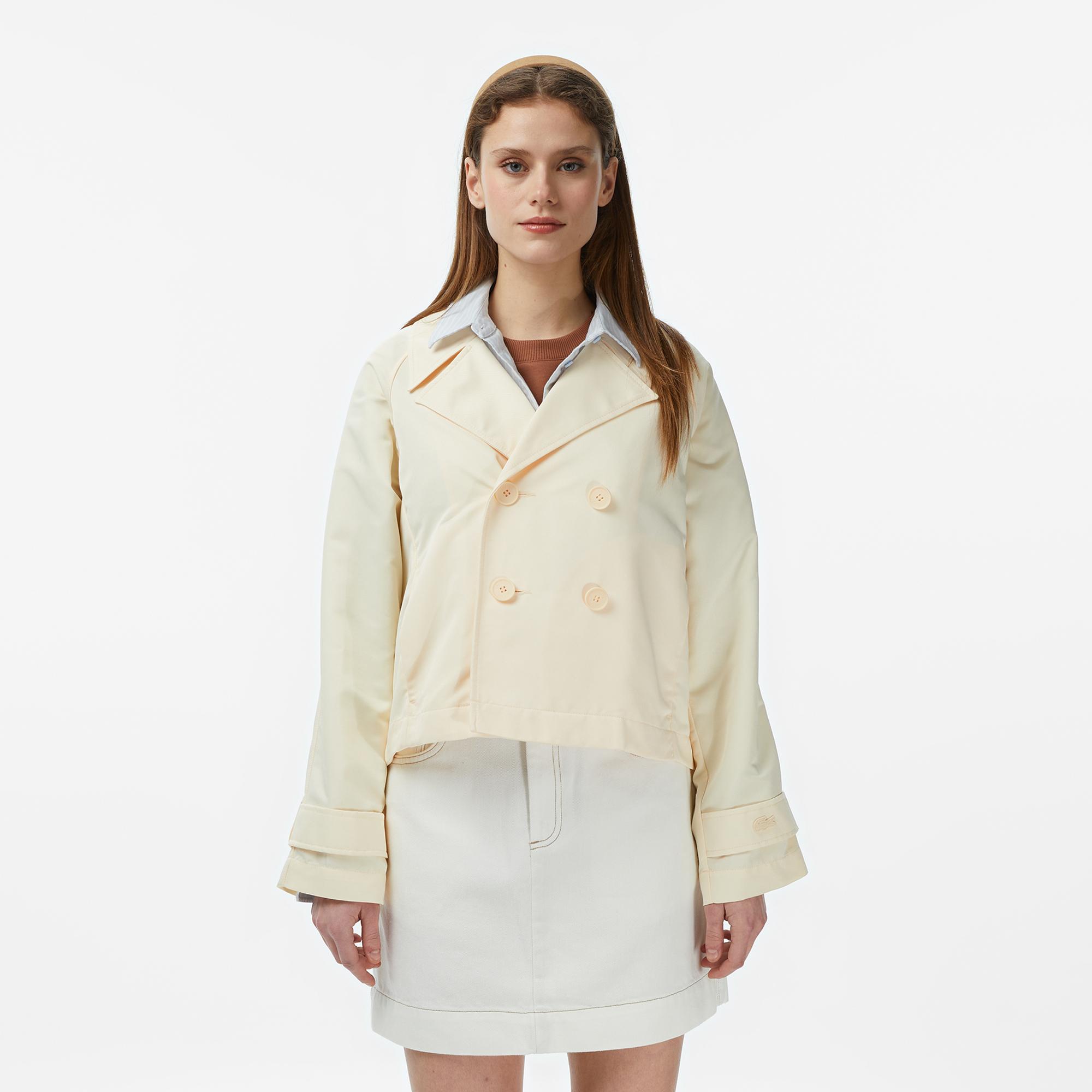 Lacoste Kadın Relaxed Fit Bej Trençkot