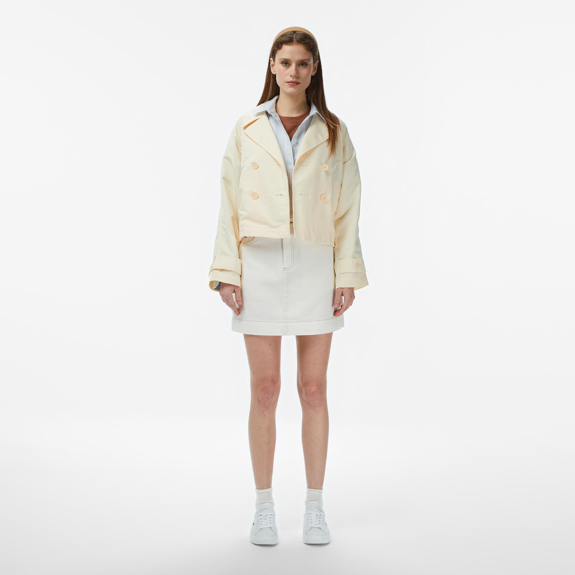 Lacoste Kadın Relaxed Fit Bej Trençkot