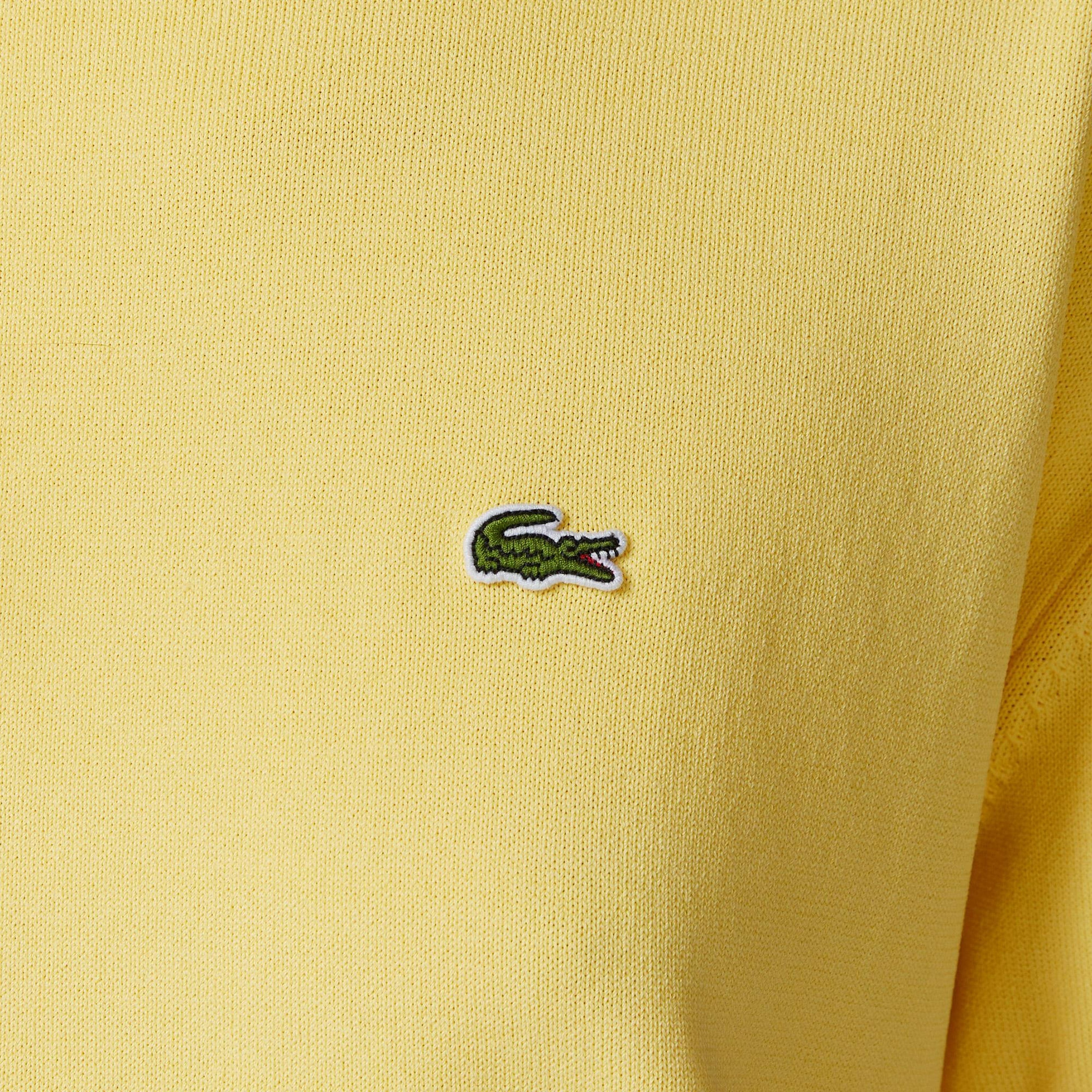Lacoste Kadın Relaxed Fit Kısa Kollu Bisiklet Yaka Sarı Bluz
