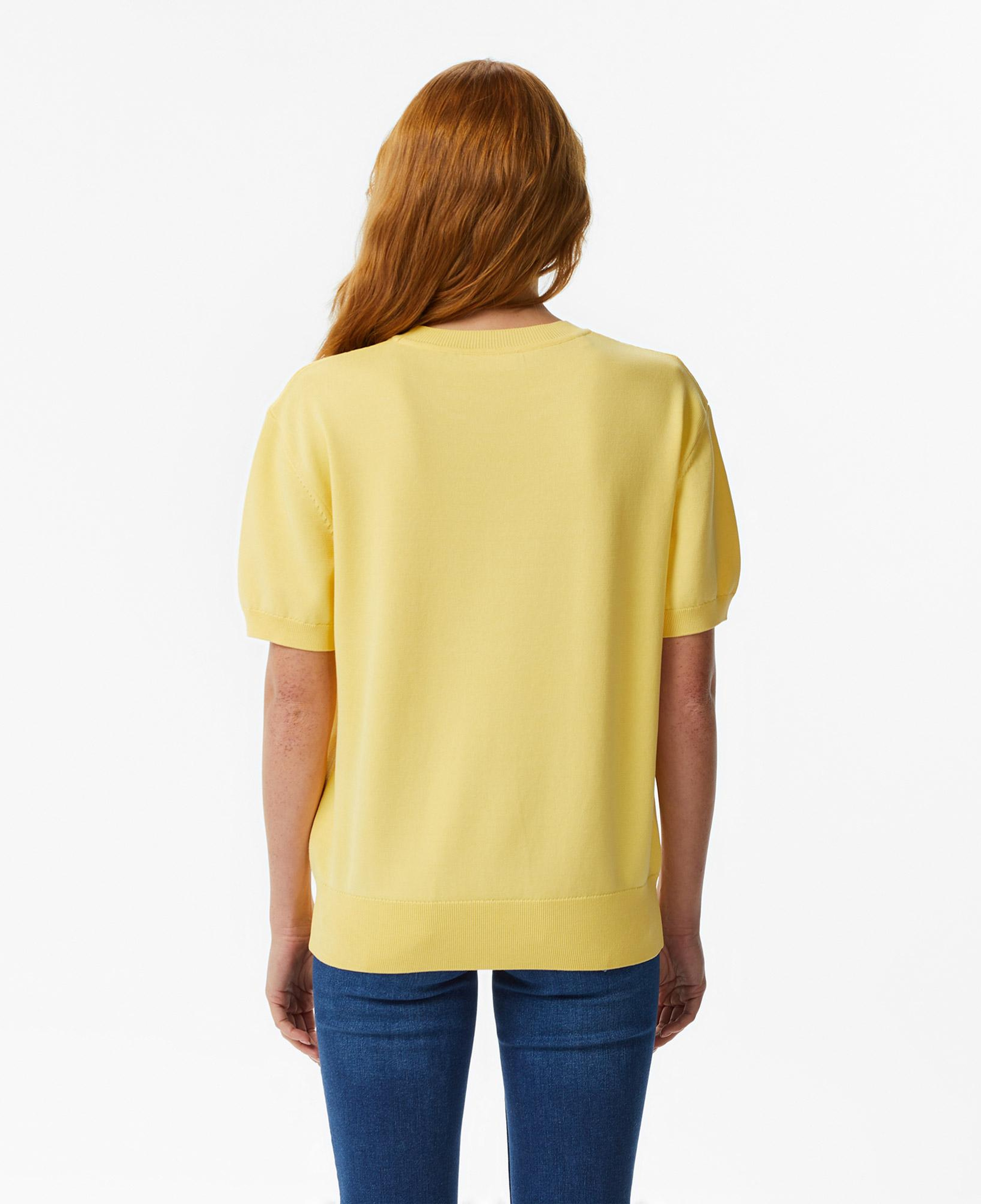 Lacoste Kadın Relaxed Fit Kısa Kollu Bisiklet Yaka Sarı Bluz