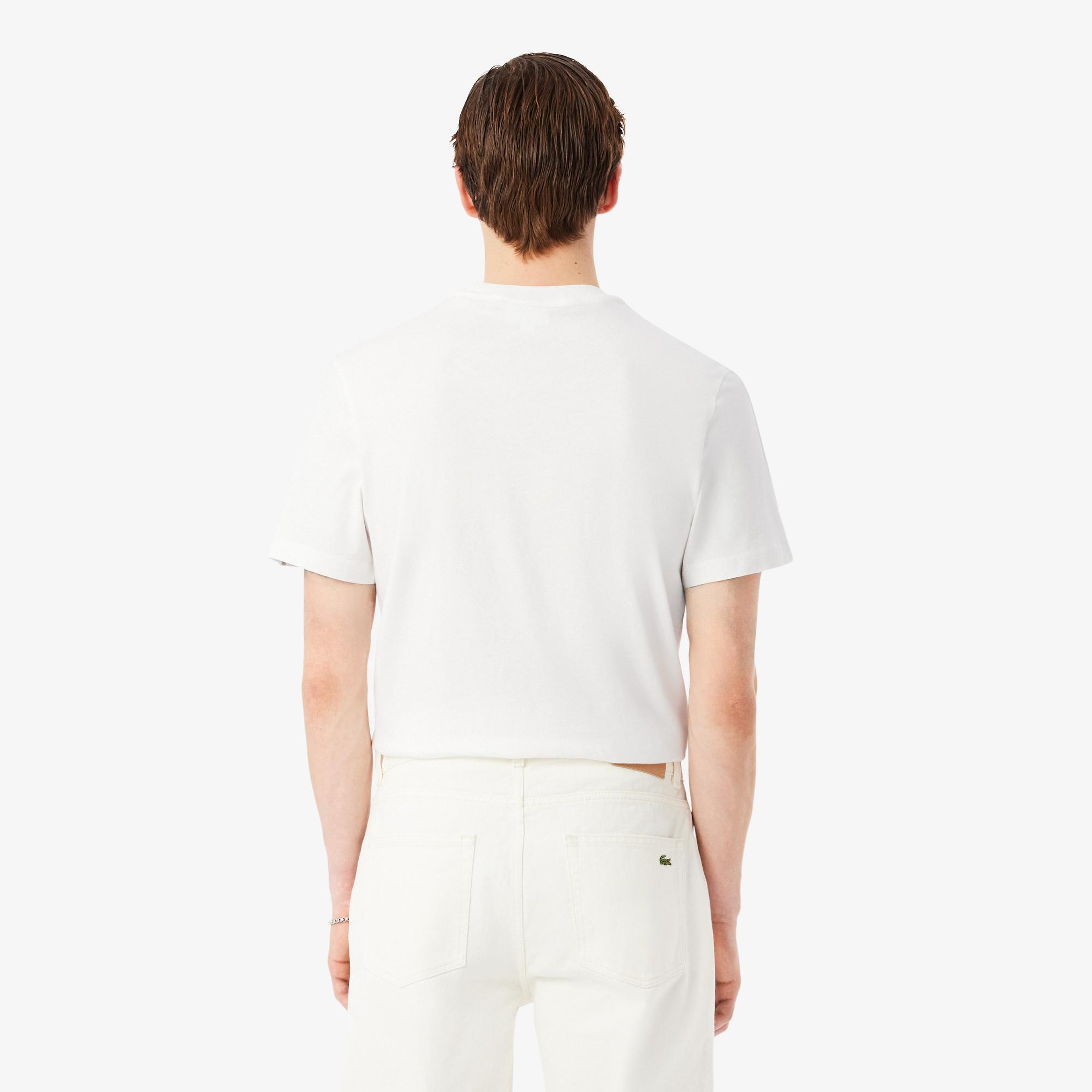 Lacoste Erkek Regular Fit Bisiklet Yaka Beyaz T-Shirt