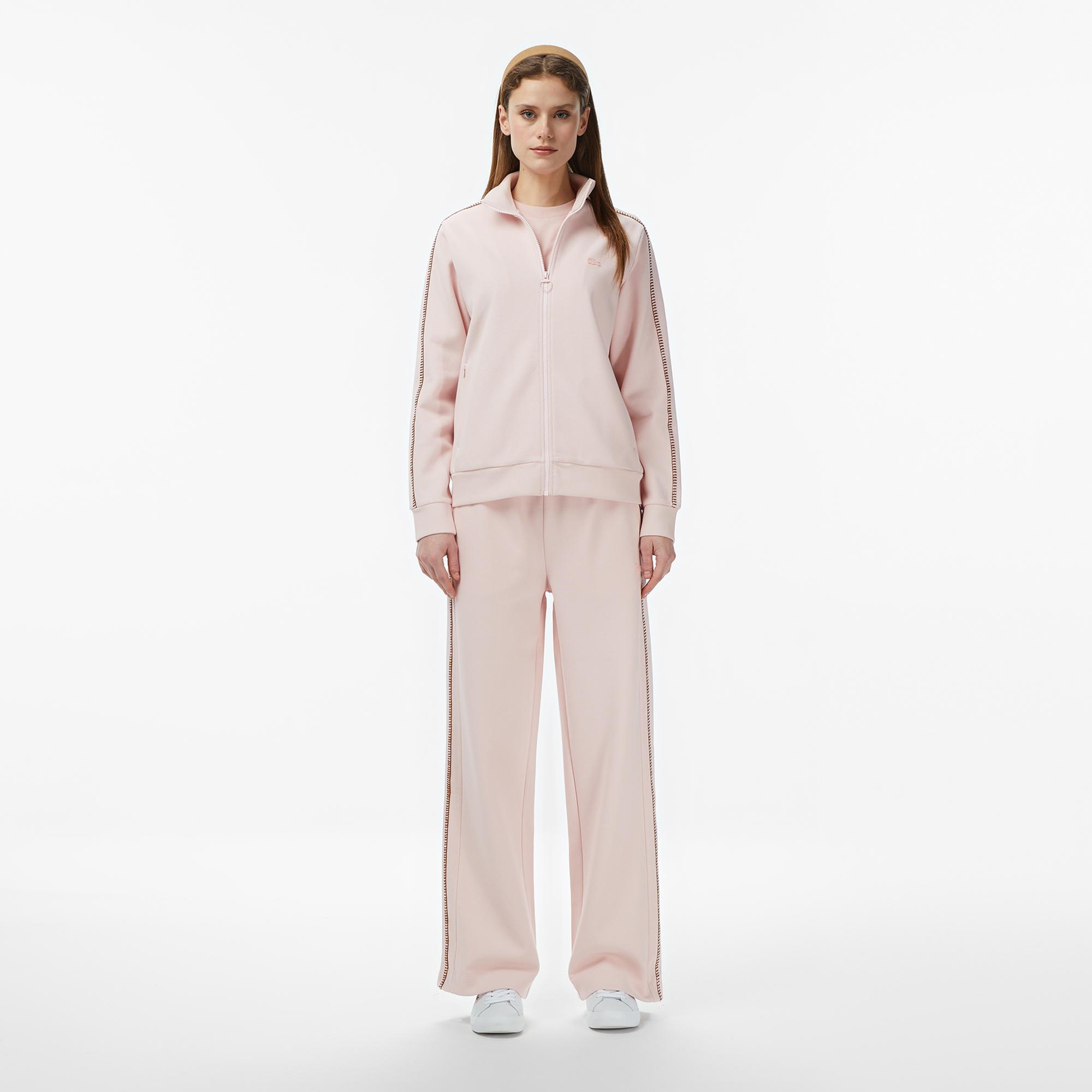 Lacoste Kadın Regular Fit Dik Yaka Açık Pembe Sweatshirt