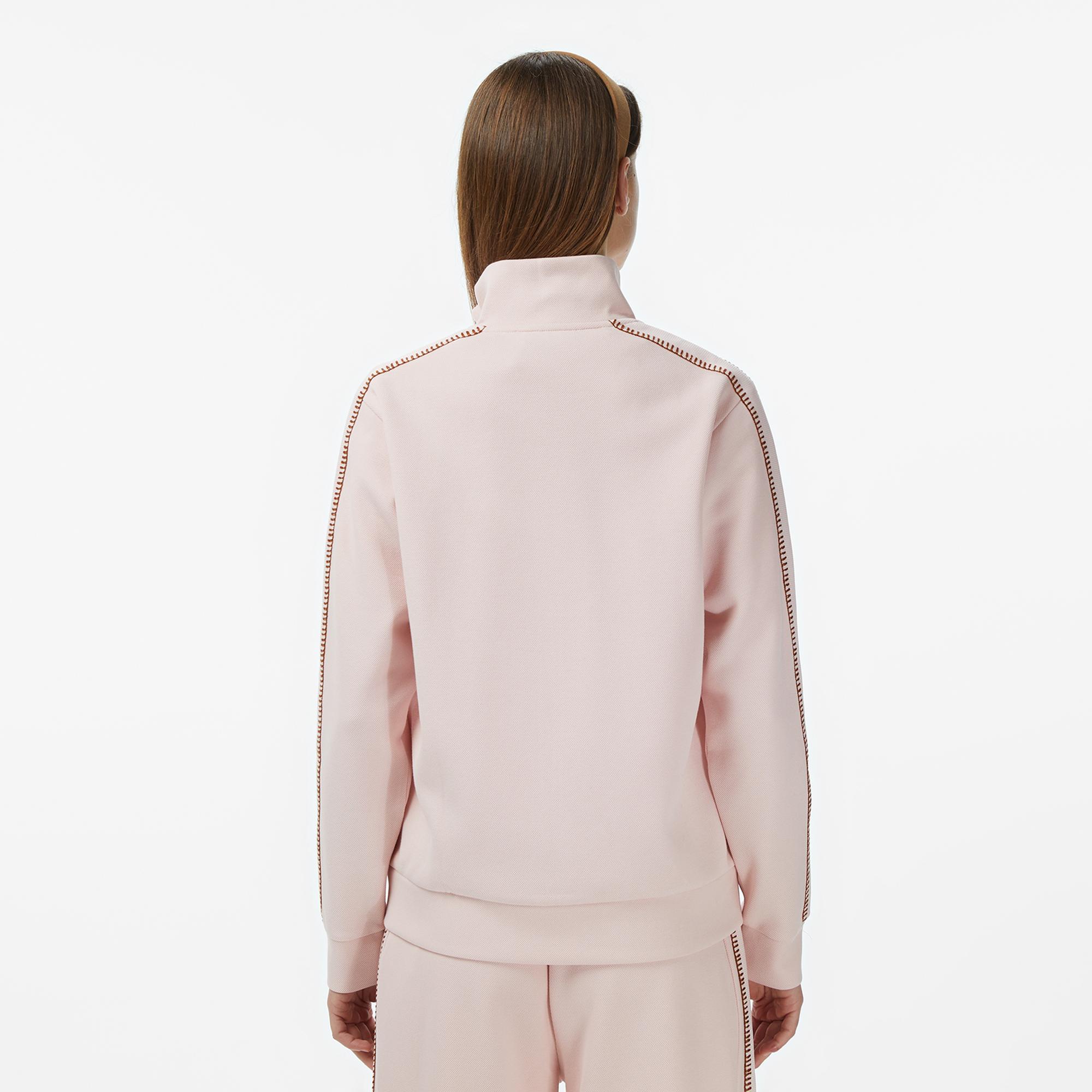 Lacoste Kadın Regular Fit Dik Yaka Açık Pembe Sweatshirt