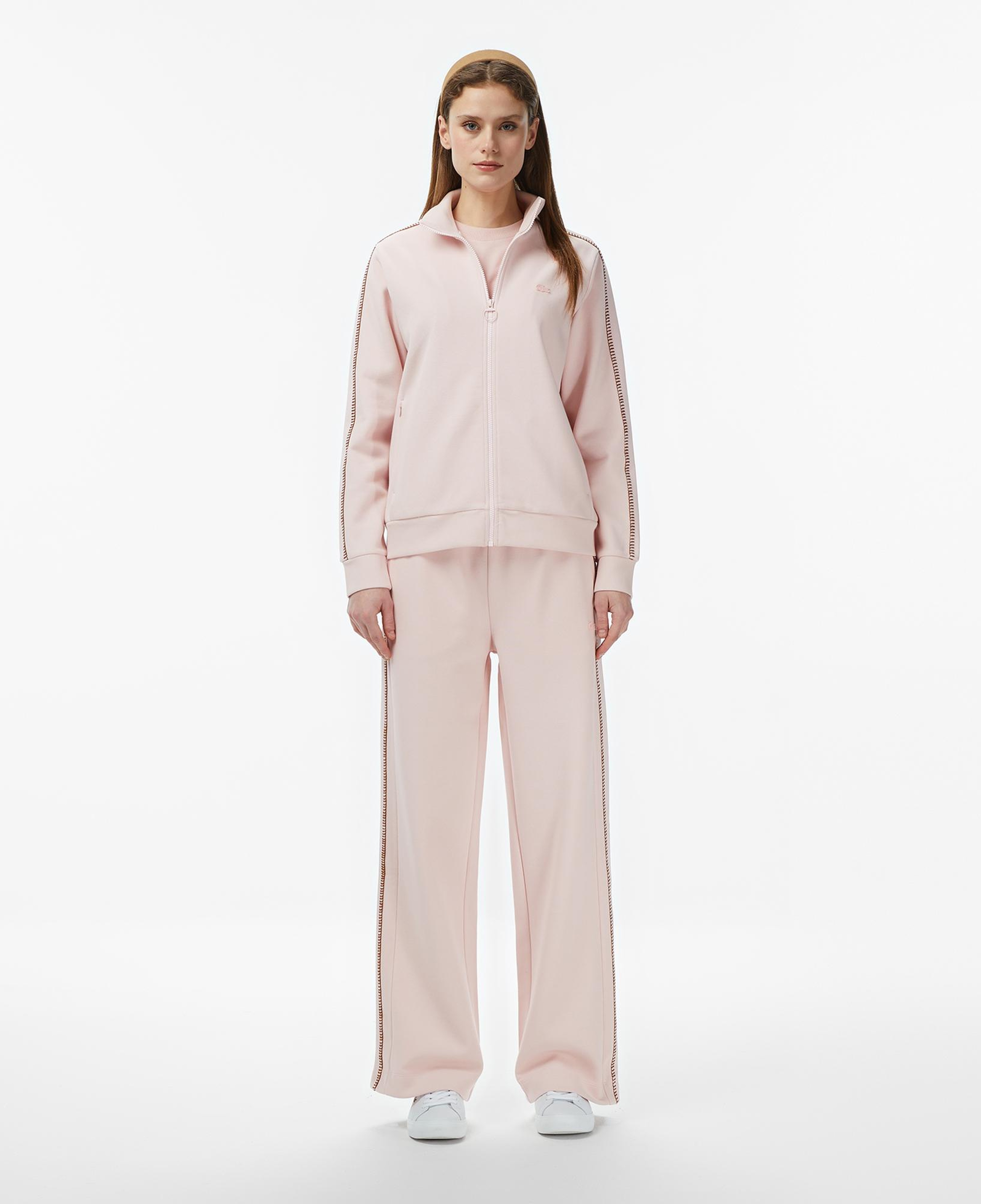 Lacoste Kadın Regular Fit Dik Yaka Açık Pembe Sweatshirt