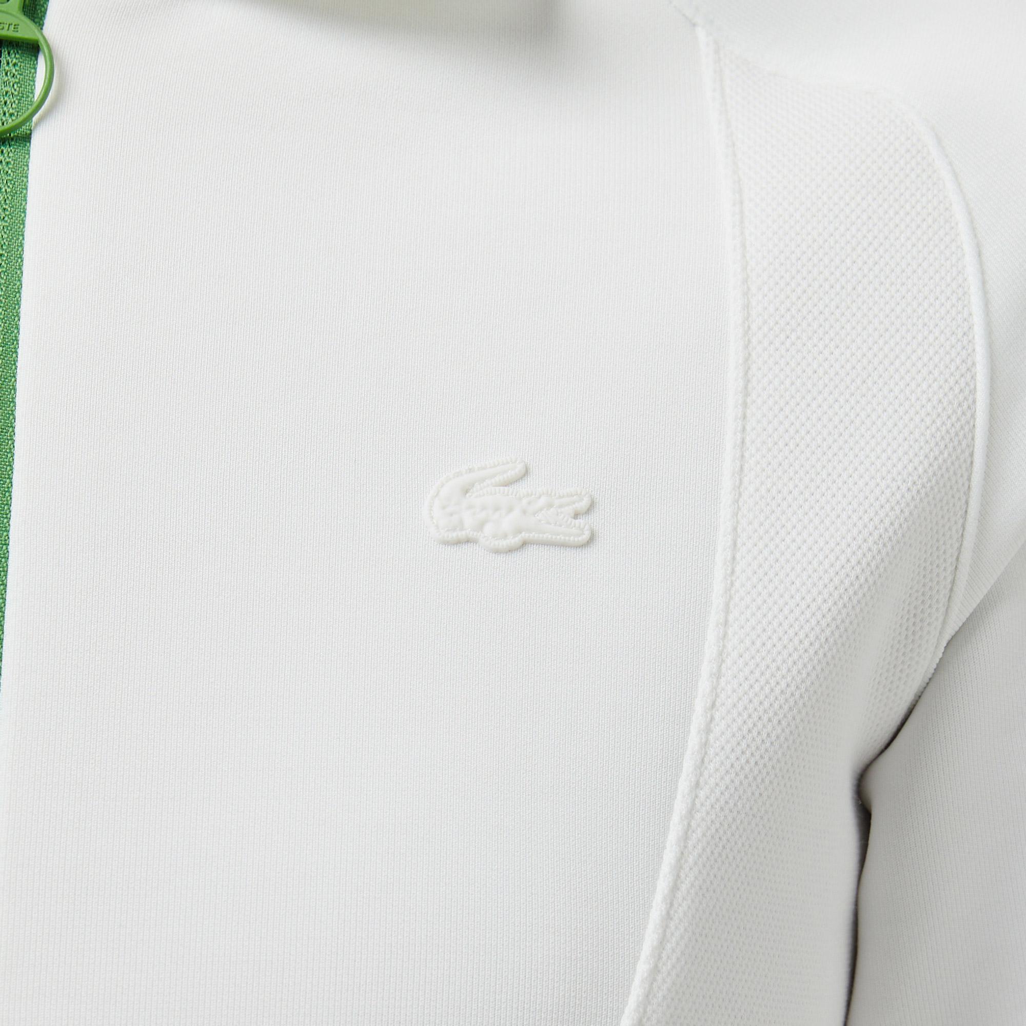 Lacoste Kadın Classic Fit Kısa Kollu Krem Elbise