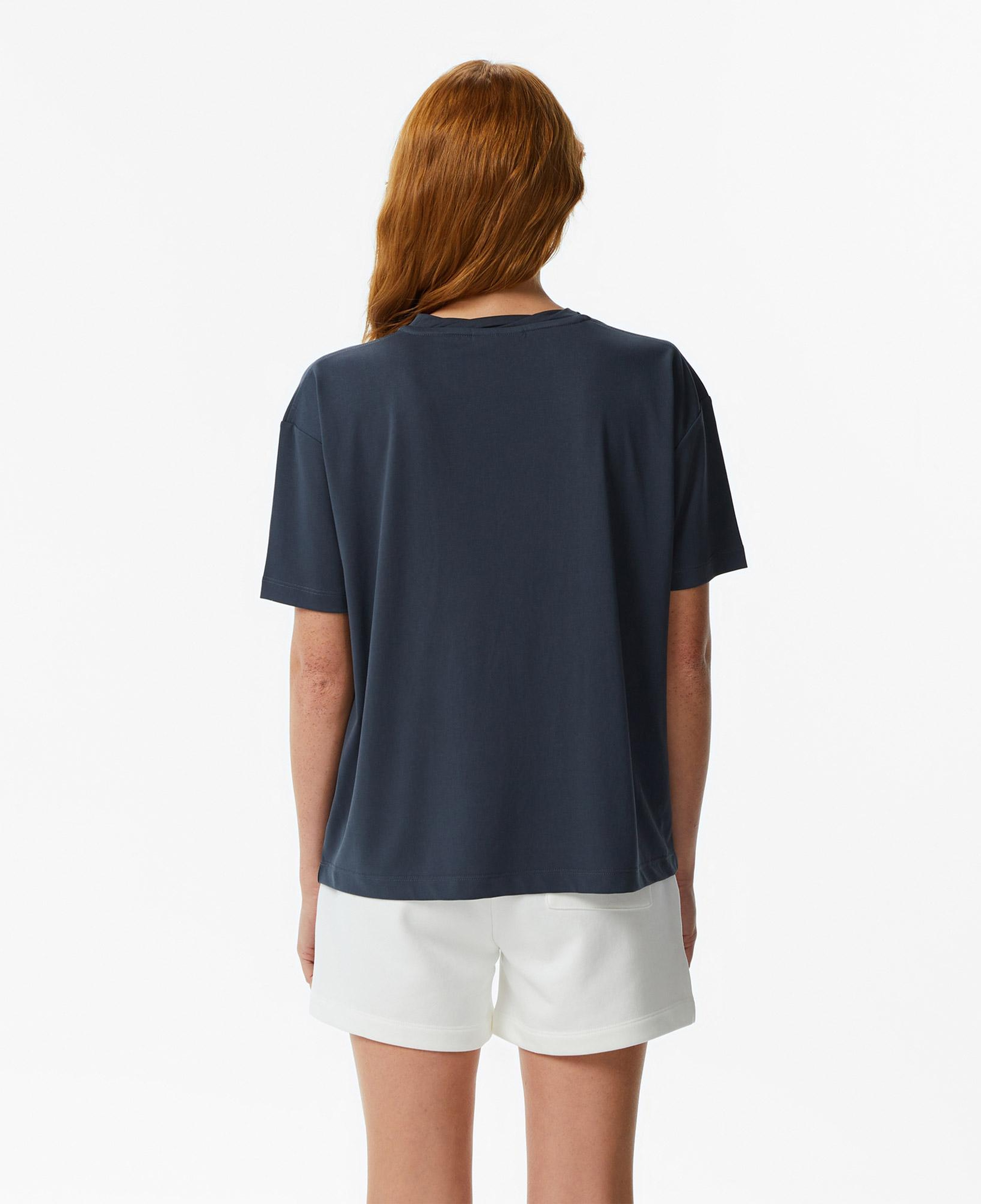 Lacoste Kadın Relaxed Fit Bisiklet Yaka Koyu Gri T-Shirt