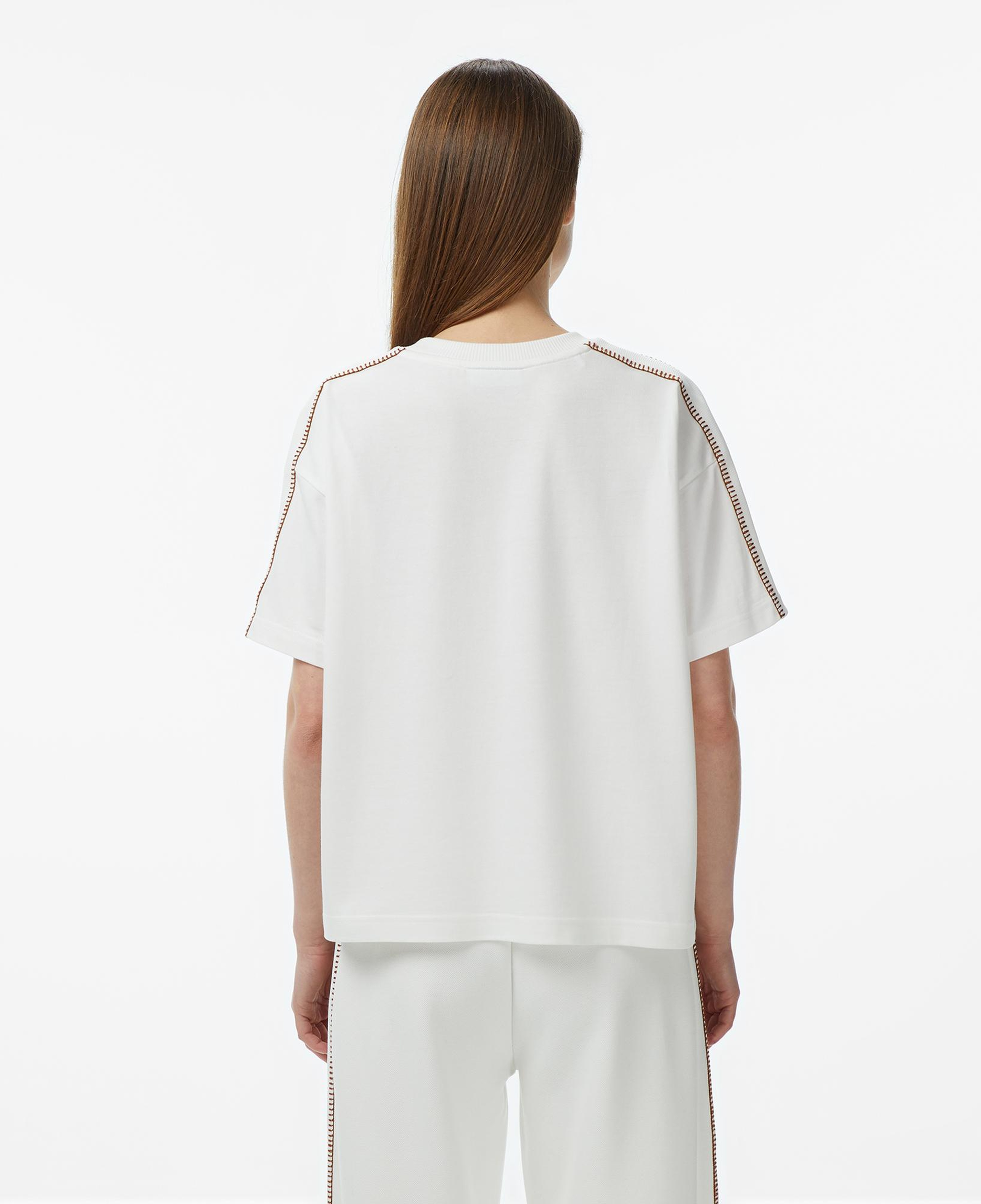 Lacoste Kadın Loose Fit Bisiklet Yaka Krem T-Shirt