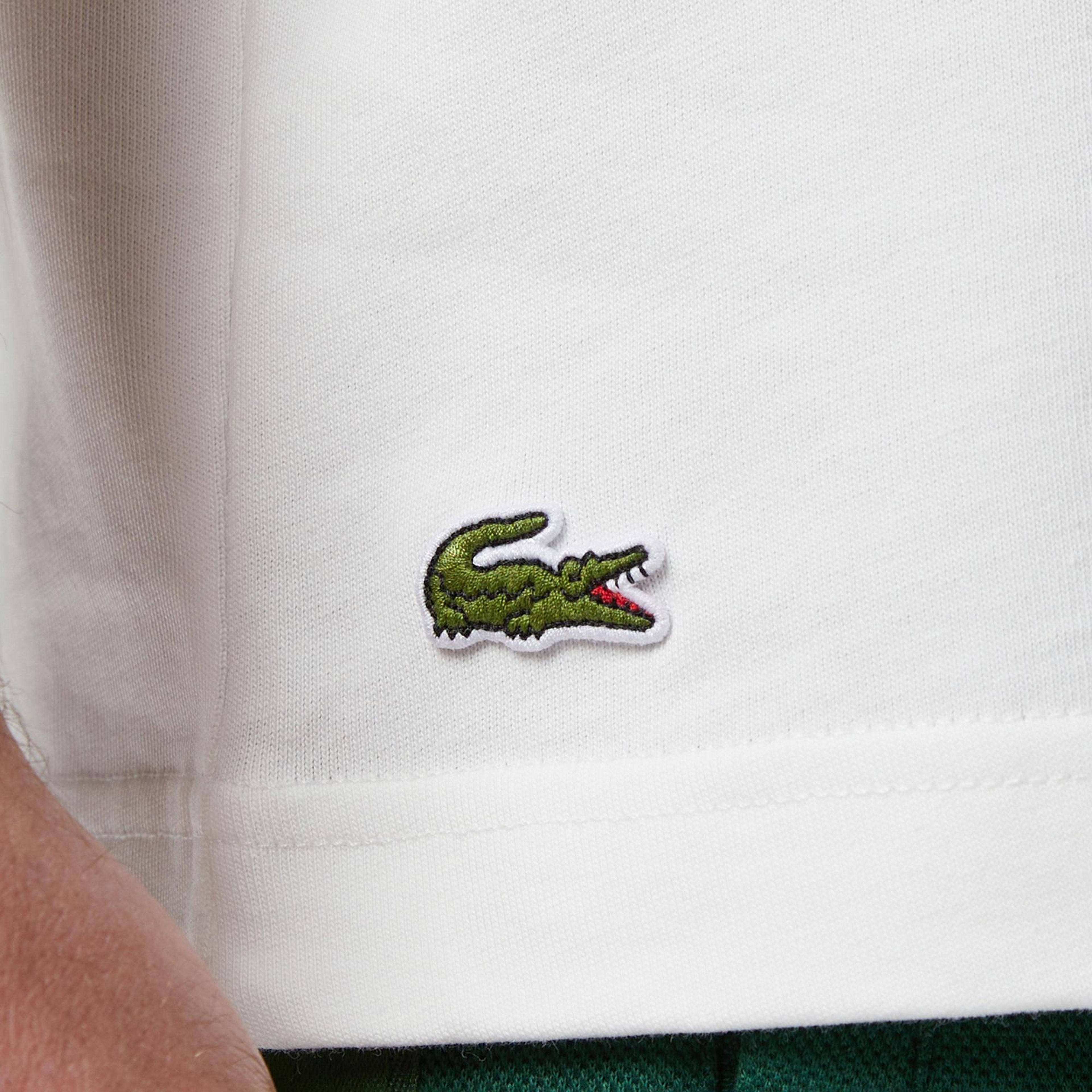 Lacoste Erkek Loose Fit Bisiklet Yaka Beyaz T-Shirt