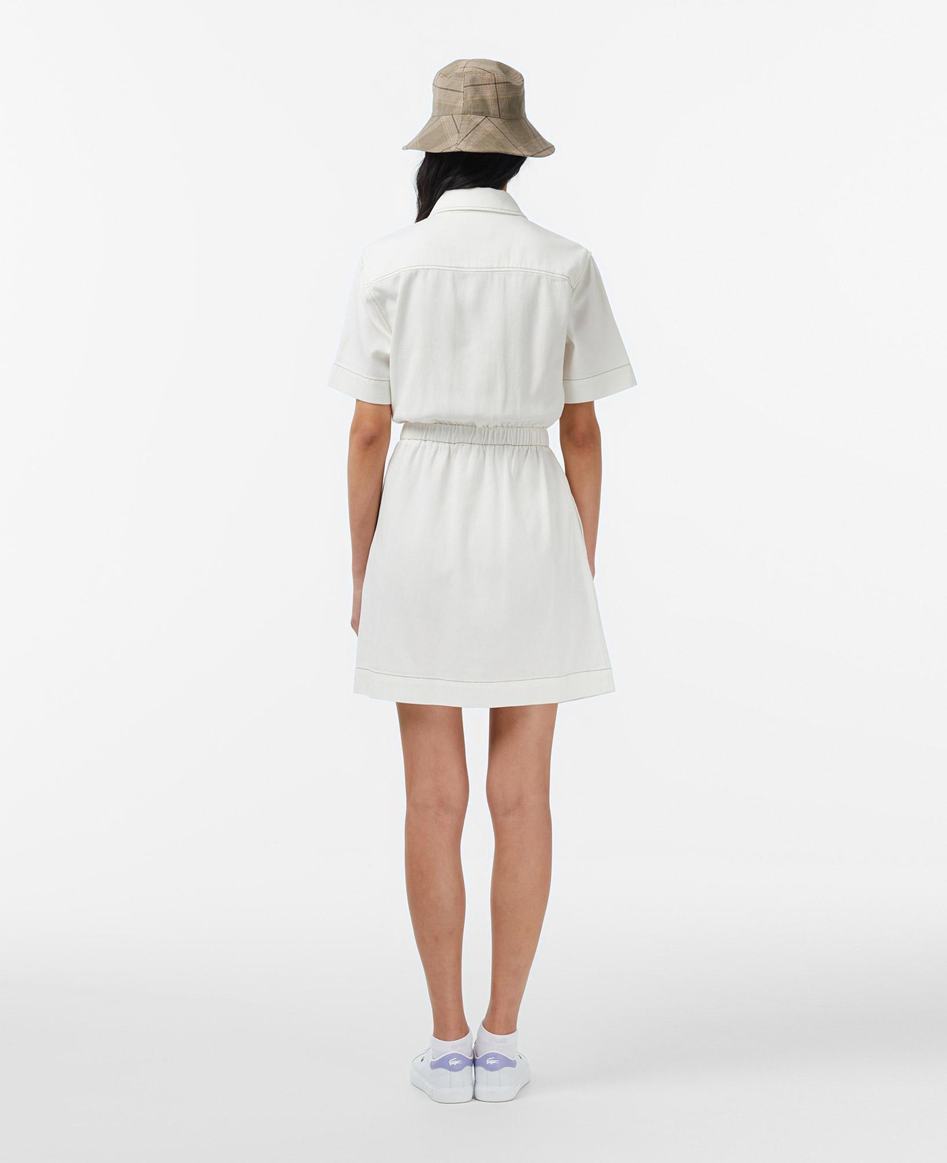 Lacoste Kadın Flare Fit Kısa Kollu Krem Elbise