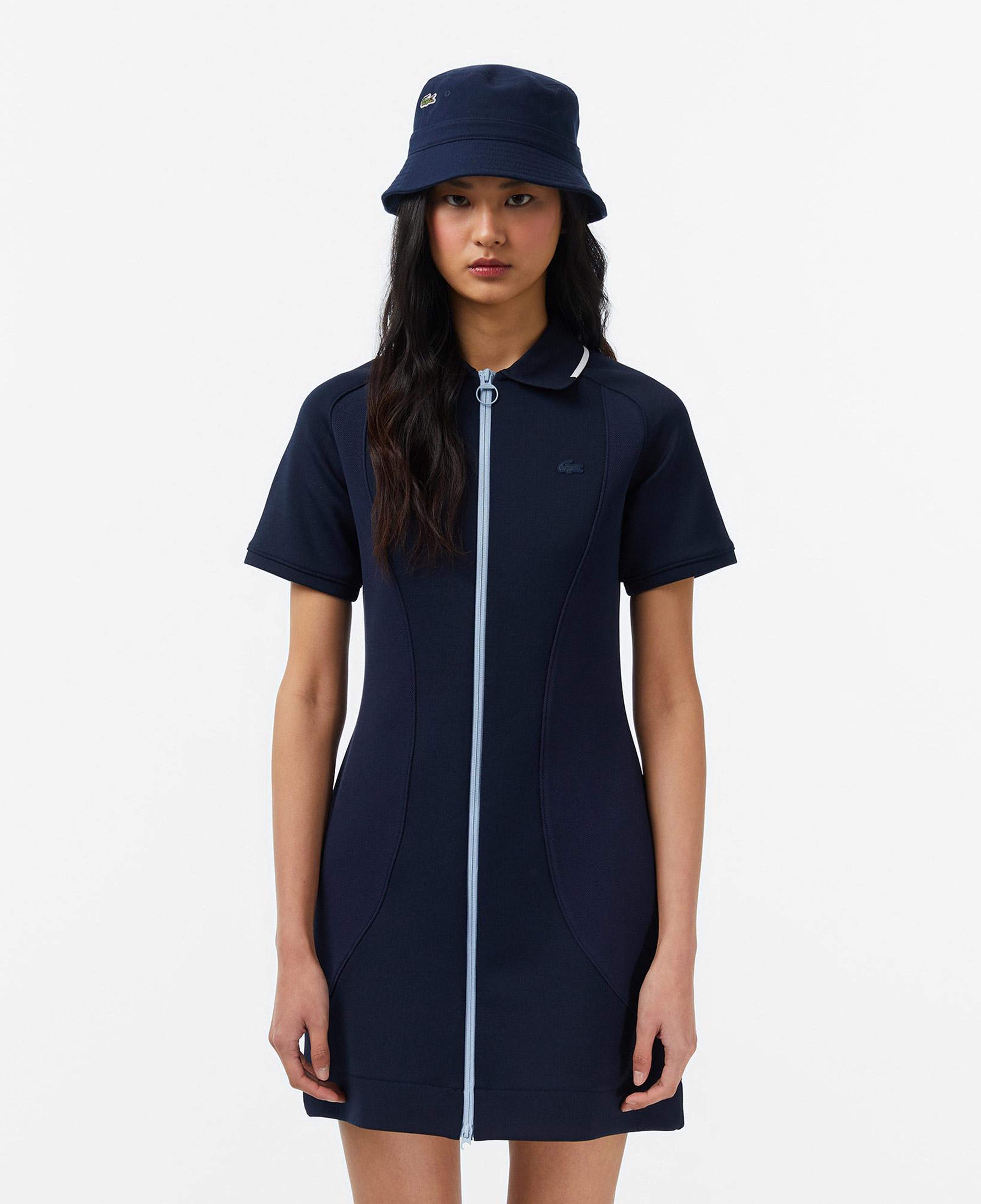 Lacoste Kadın Classic Fit Kısa Kollu Lacivert Elbise