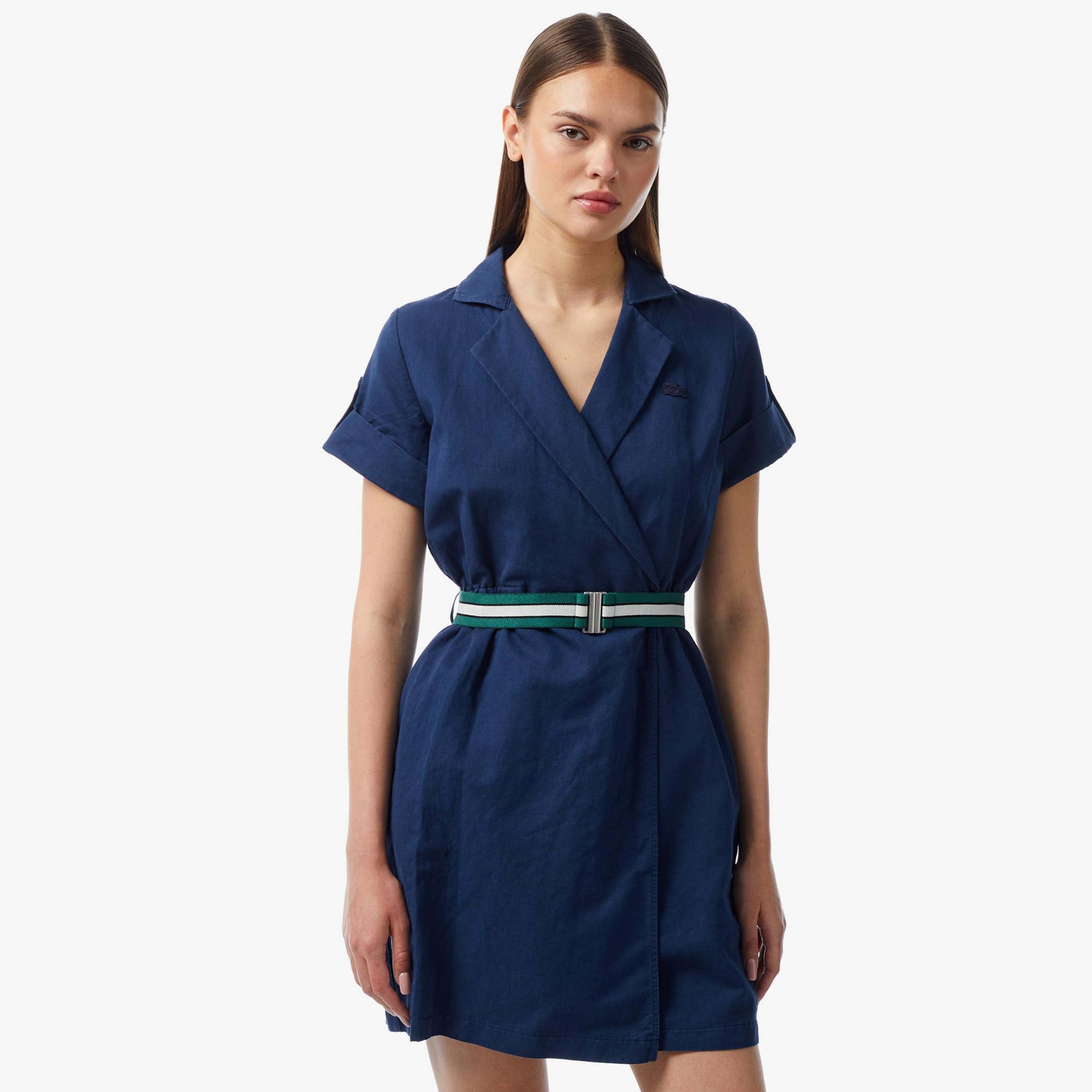 Lacoste Kadın Straight Fit Lacivert Elbise