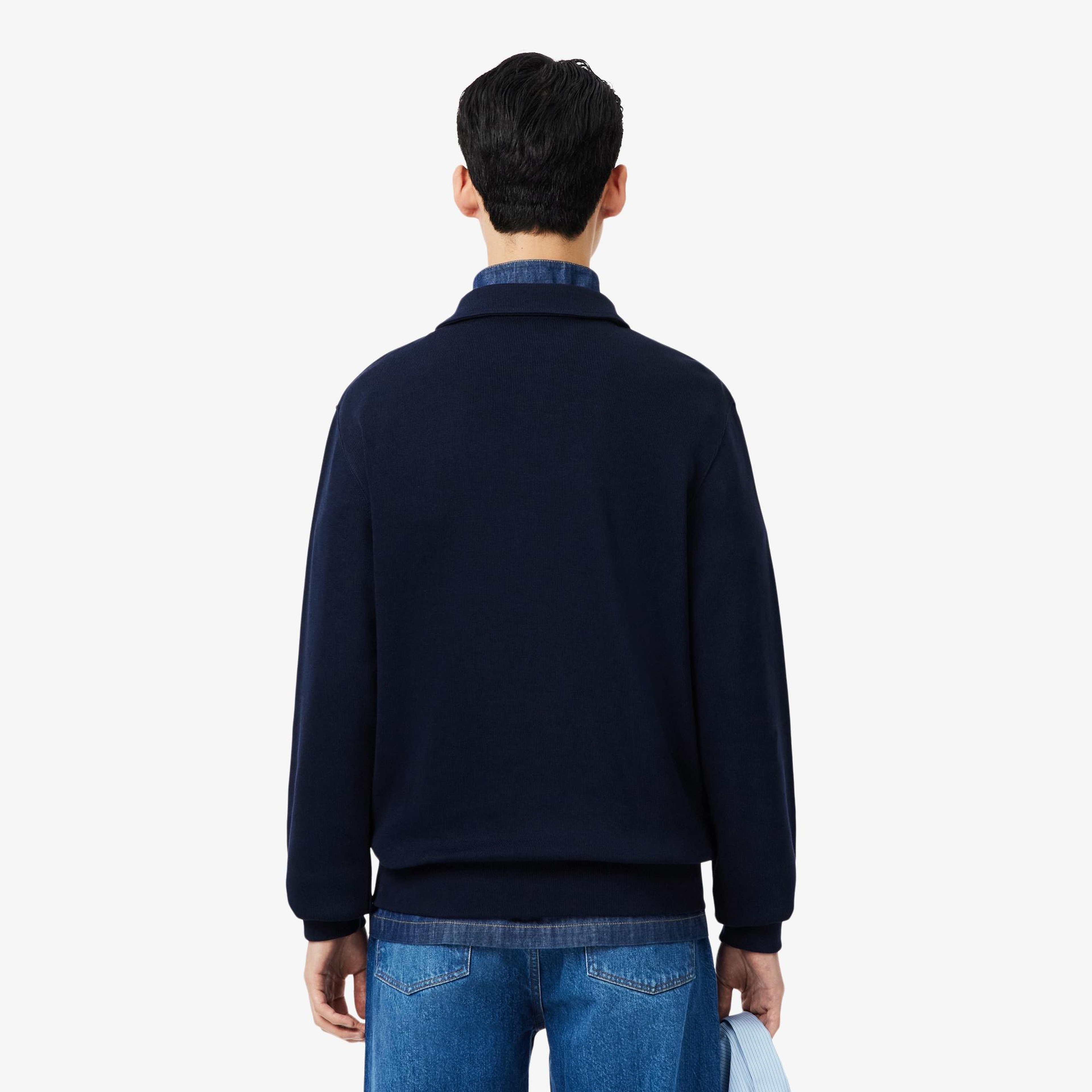 Lacoste Erkek Classic Fit Polo Yaka Lacivert Sweatshirt