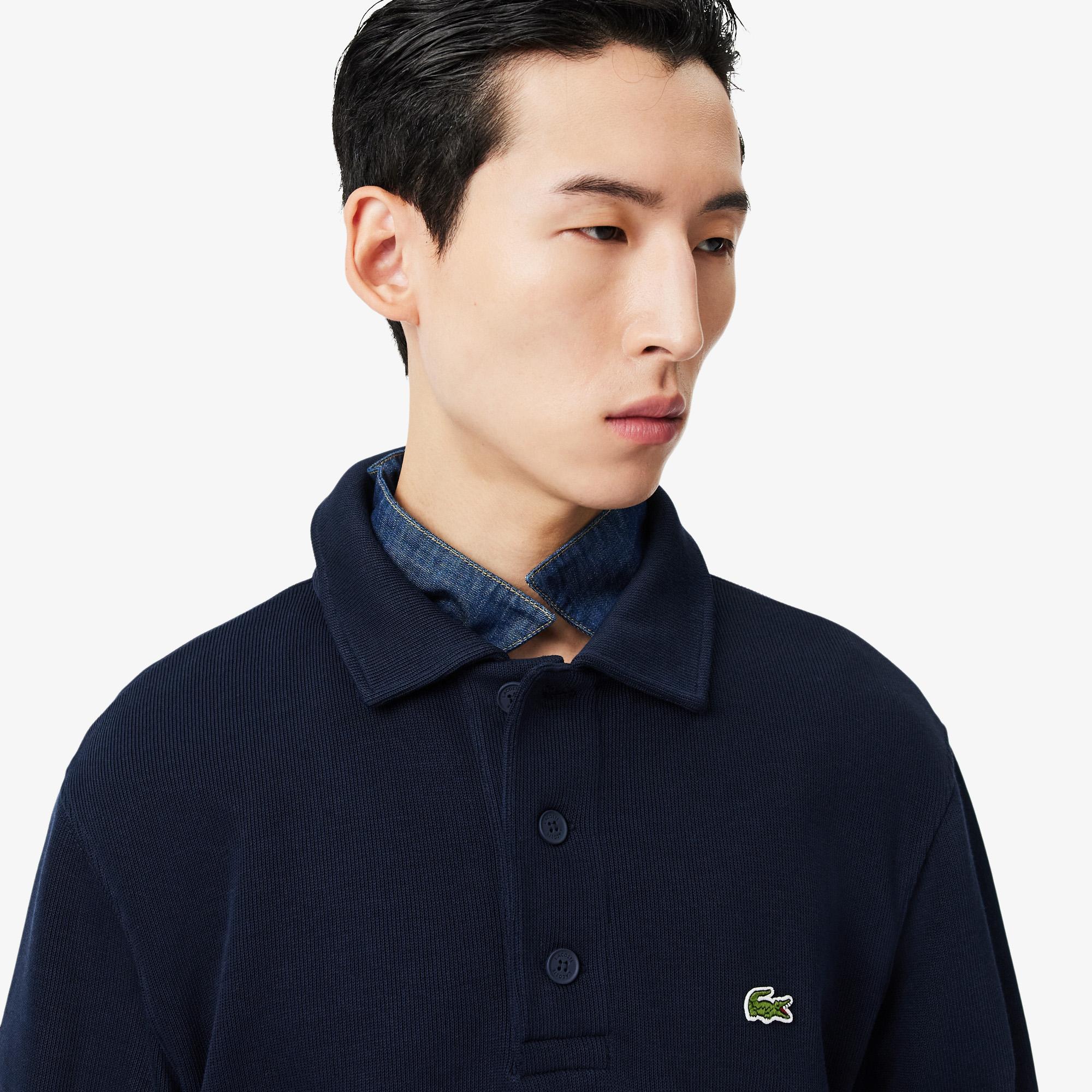 Lacoste Erkek Classic Fit Polo Yaka Lacivert Sweatshirt