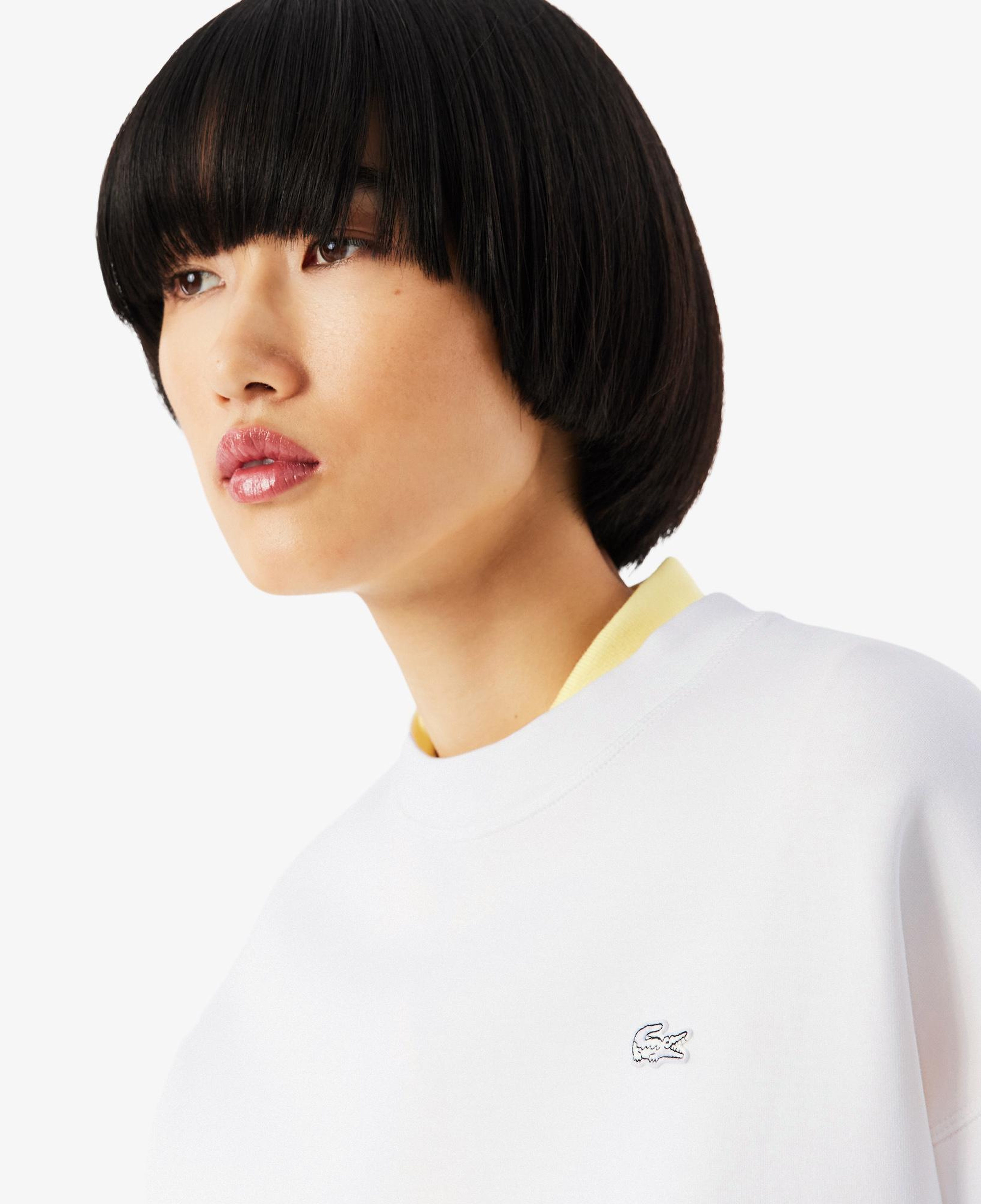 Lacoste Kadın Oversize Fit Bisiklet Yaka Beyaz Sweatshirt