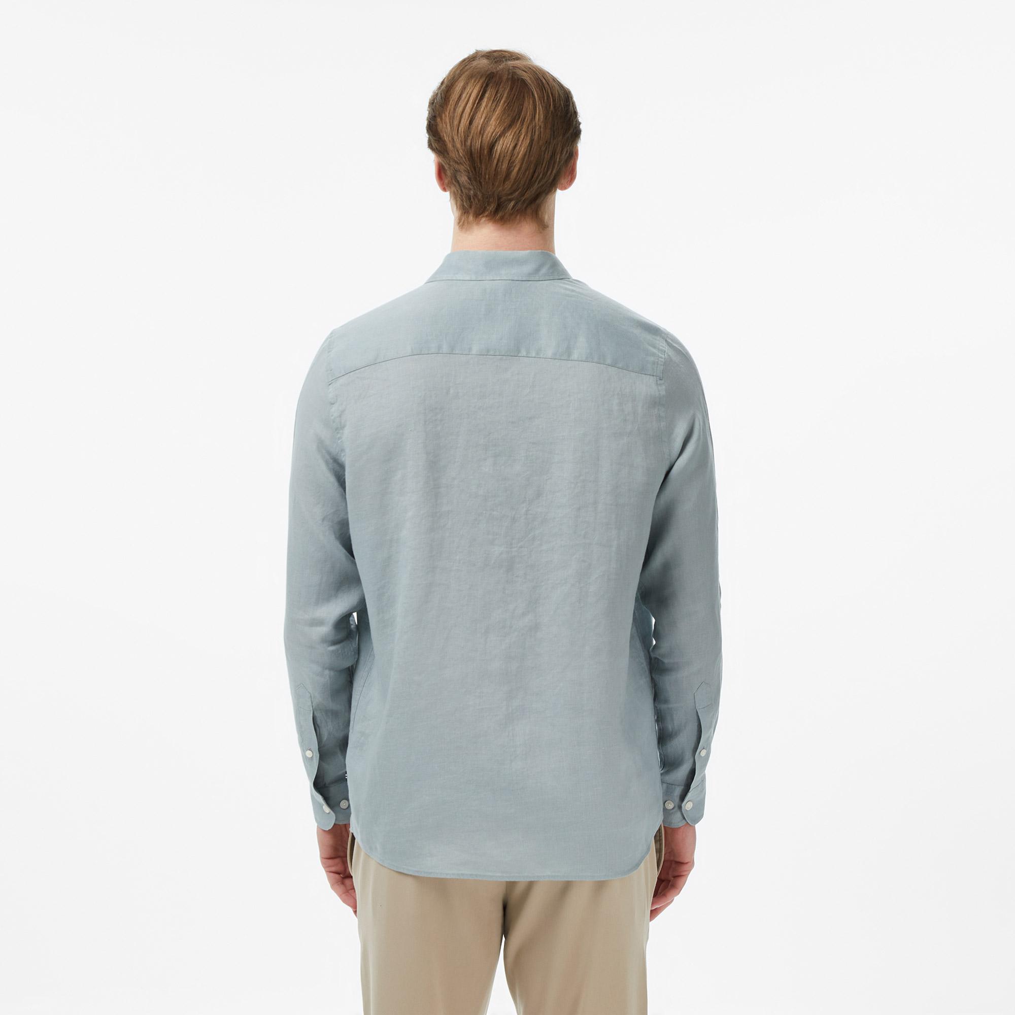 Nautica Erkek Yeşil Regular Fit Keten Gömlek