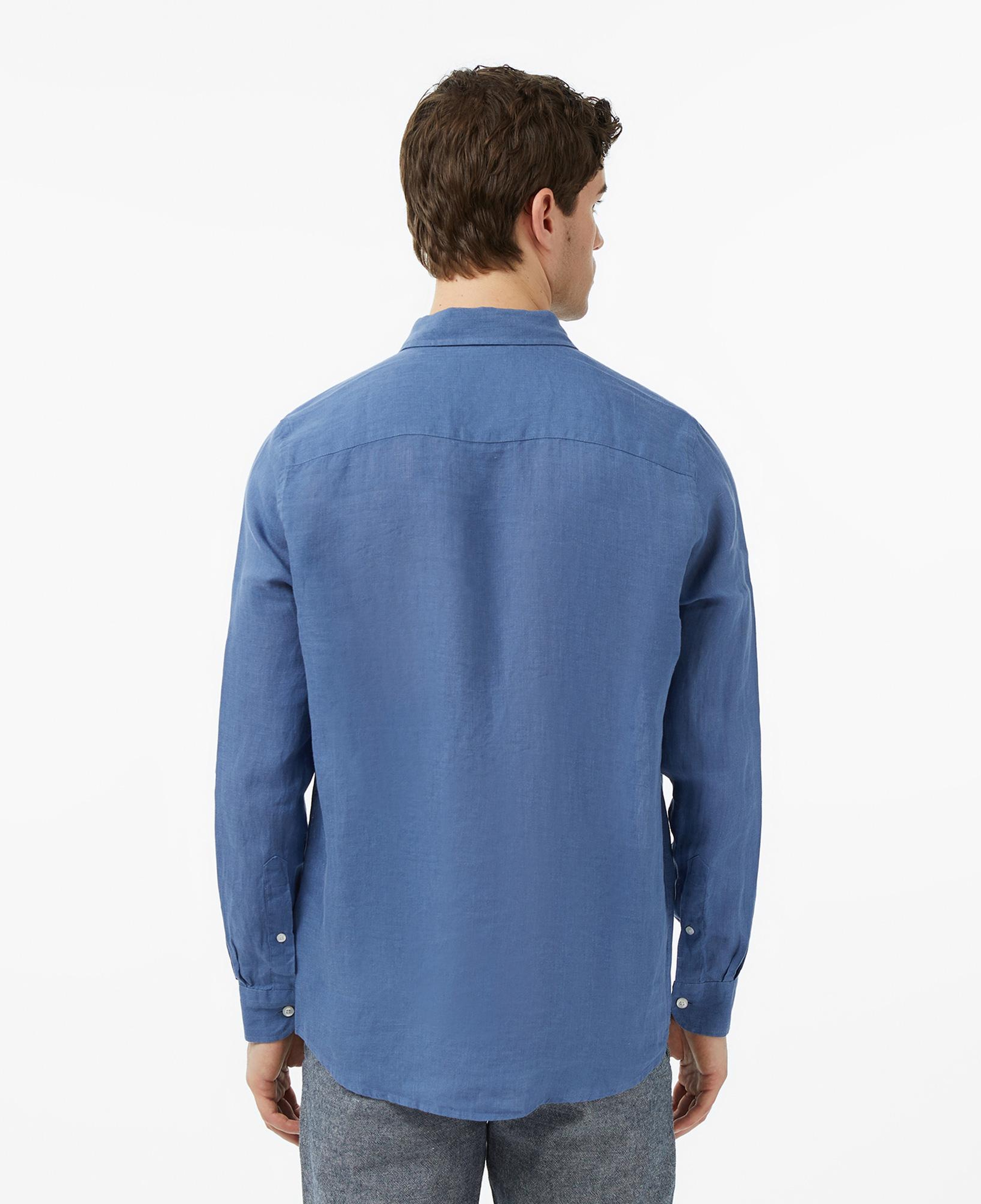 Nautica Erkek Mavi Regular Fit Keten Gömlek