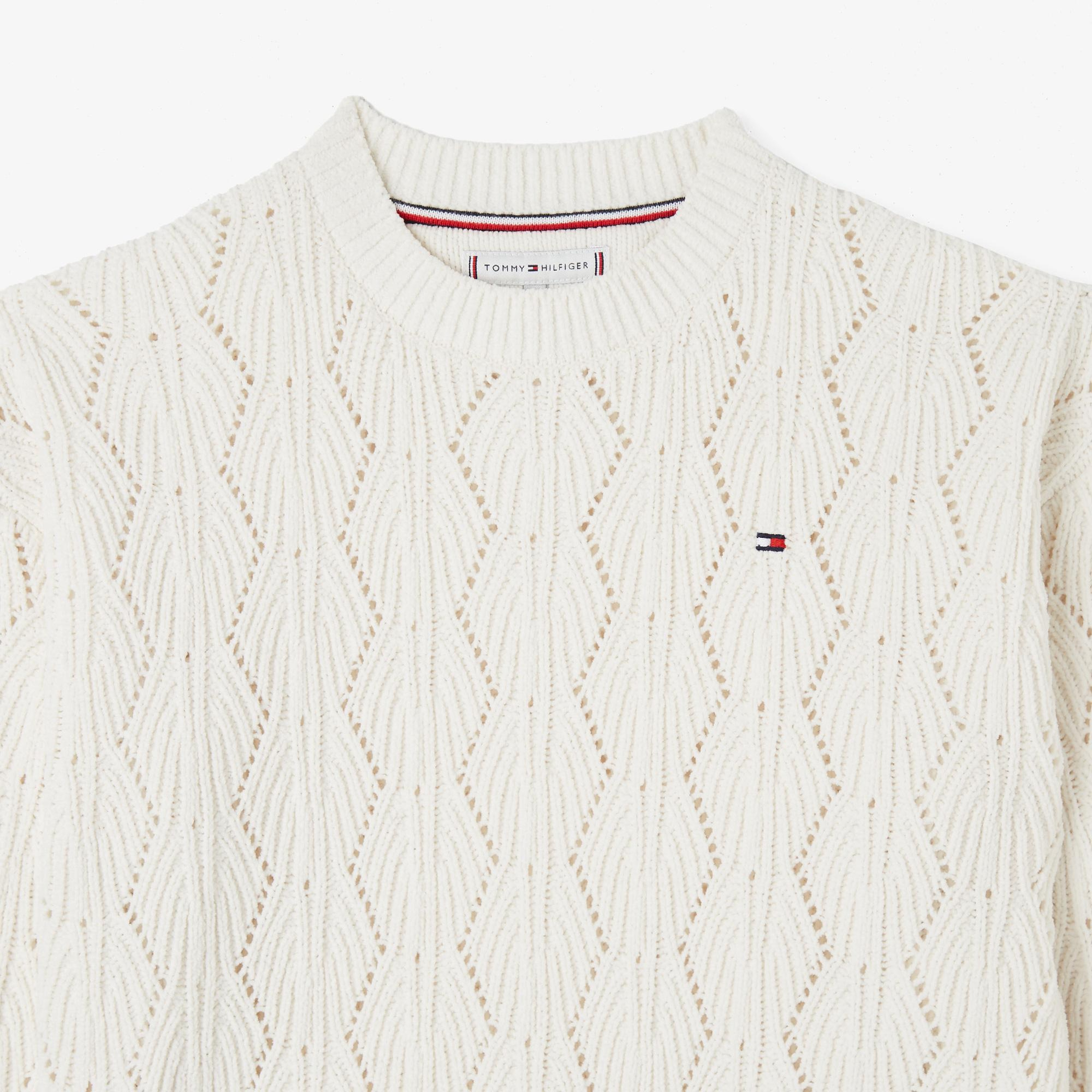 Tommy Hilfiger Chenılle Çocuk Sarı Kazak