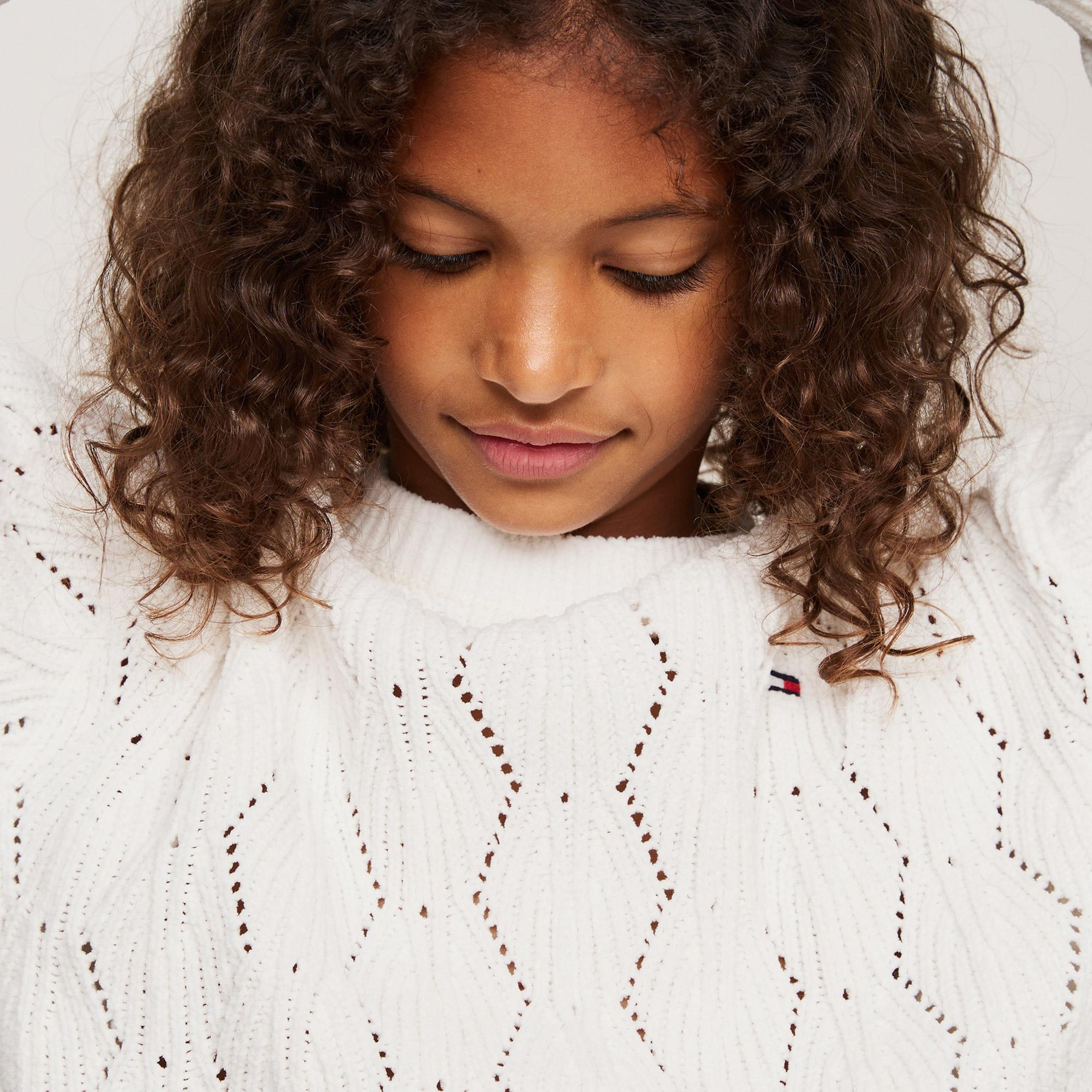 Tommy Hilfiger Chenılle Çocuk Sarı Kazak