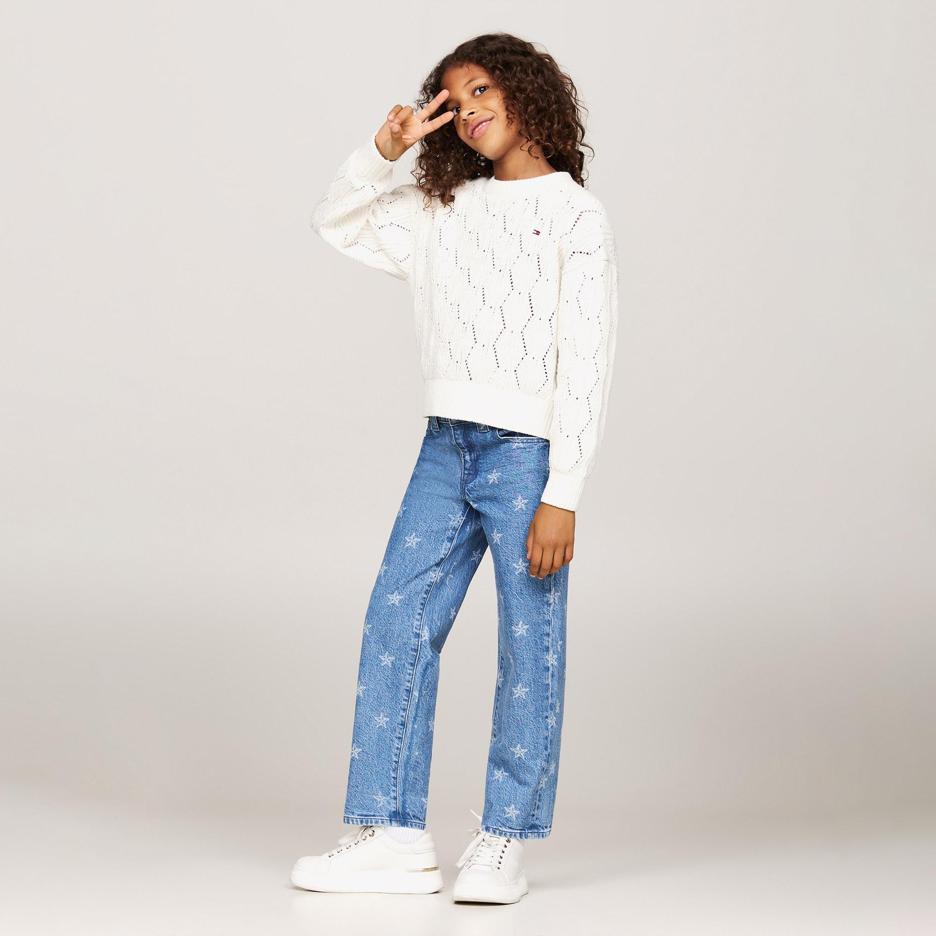 Tommy Hilfiger Chenılle Çocuk Sarı Kazak