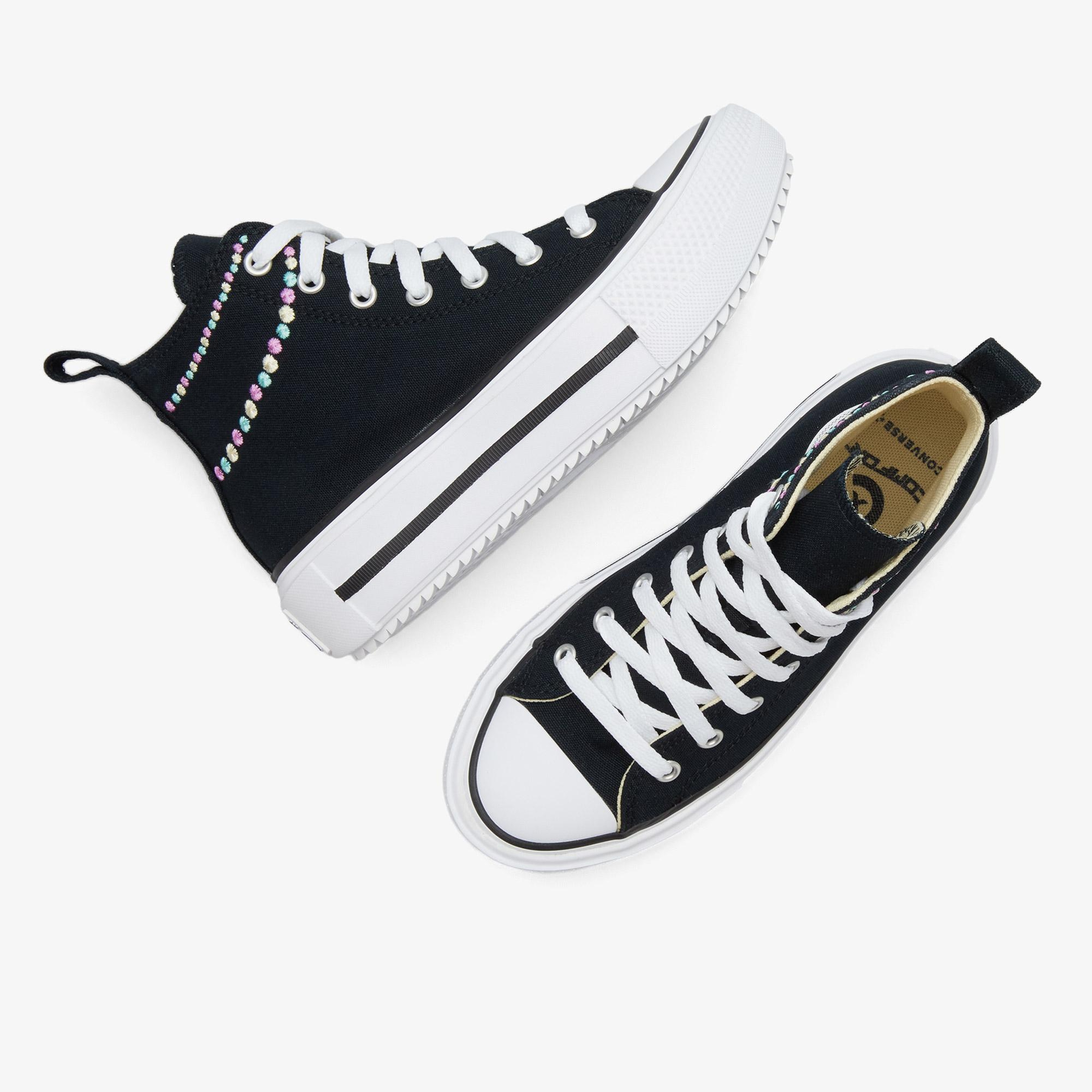 Converse Chuck Taylor All Star Lift Double Stack Çocuk Siyah Sneaker