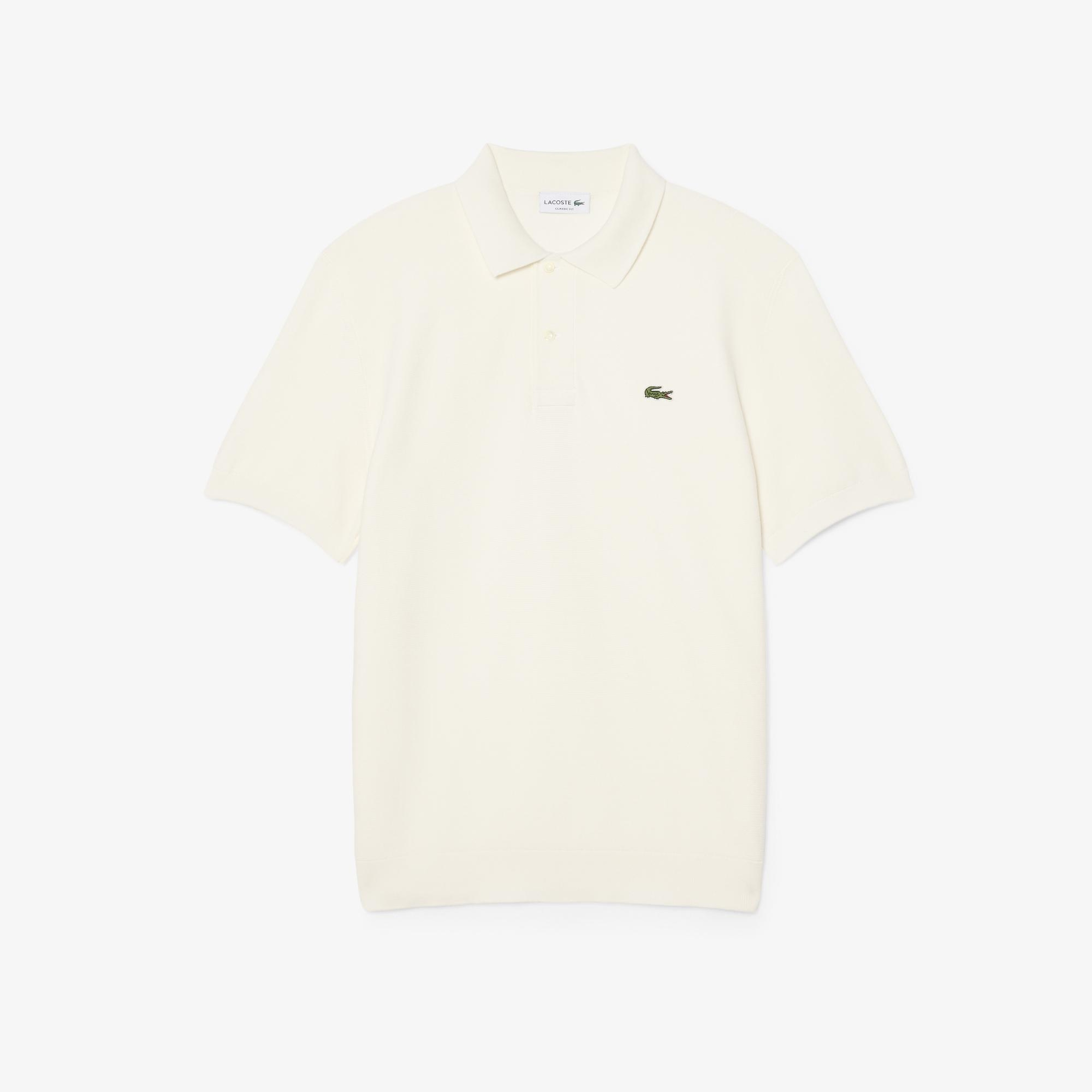 Lacoste Erkek Classic Fit Kısa Kollu Polo Yaka Krem Triko