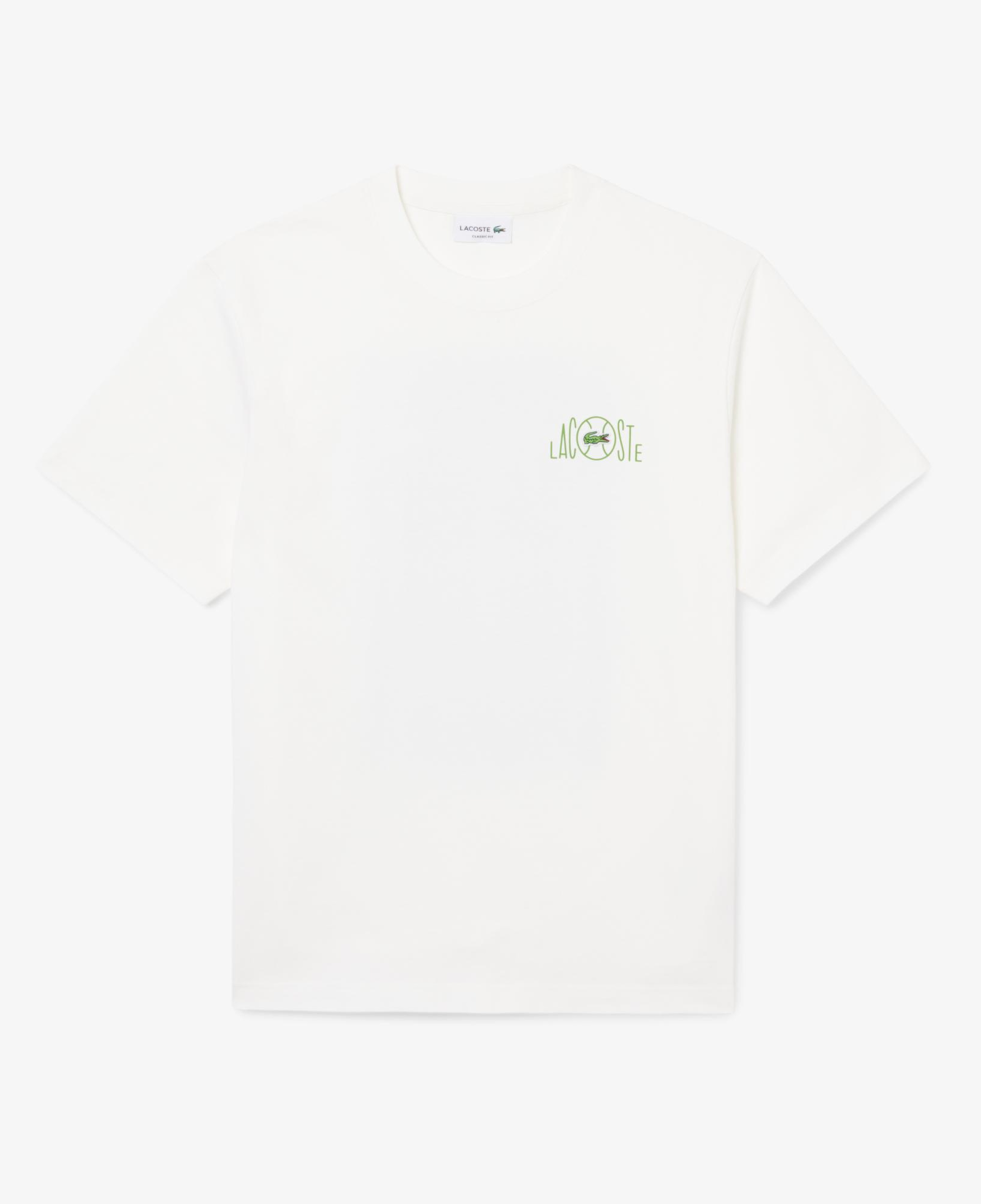 Lacoste Erkek Classic Fit Baskılı Beyaz T-Shirt
