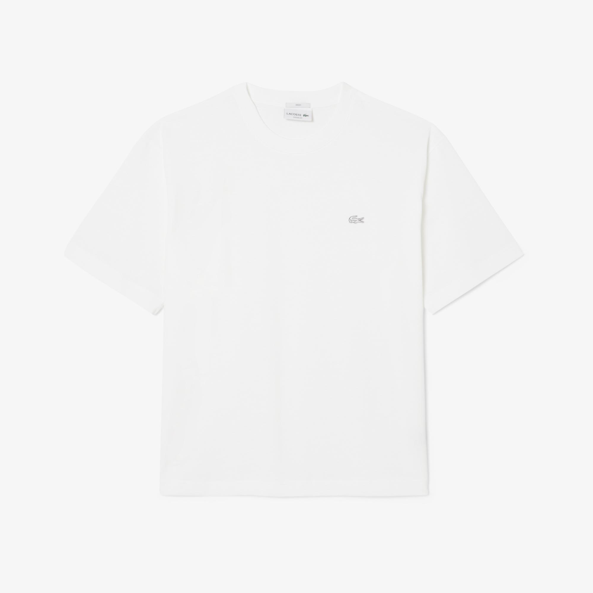 Lacoste Unisex Loose Fit Bisiklet Yaka Beyaz T-Shirt