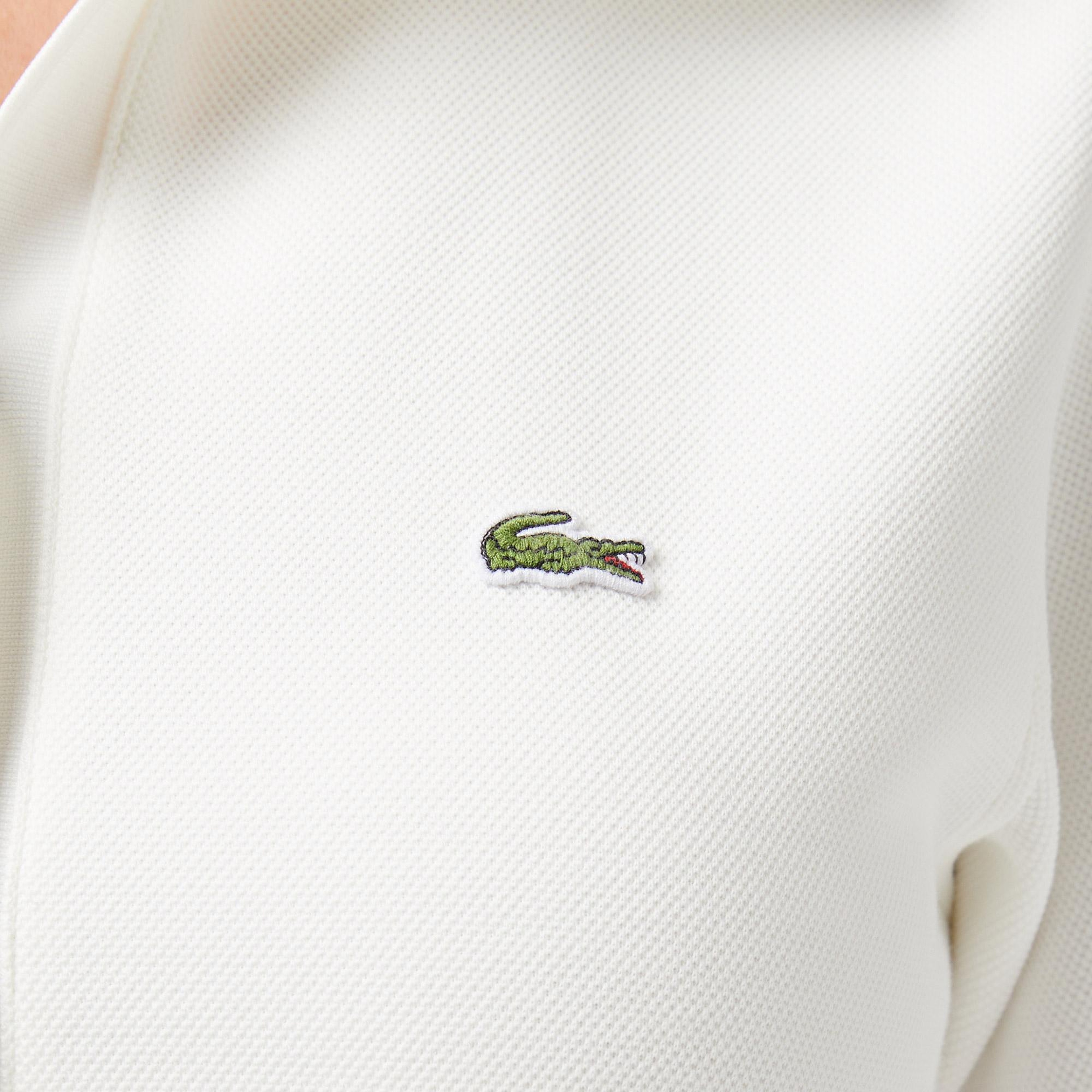 Lacoste Kadın Classic Fit Kısa Kollu Polo Yaka Krem Elbise