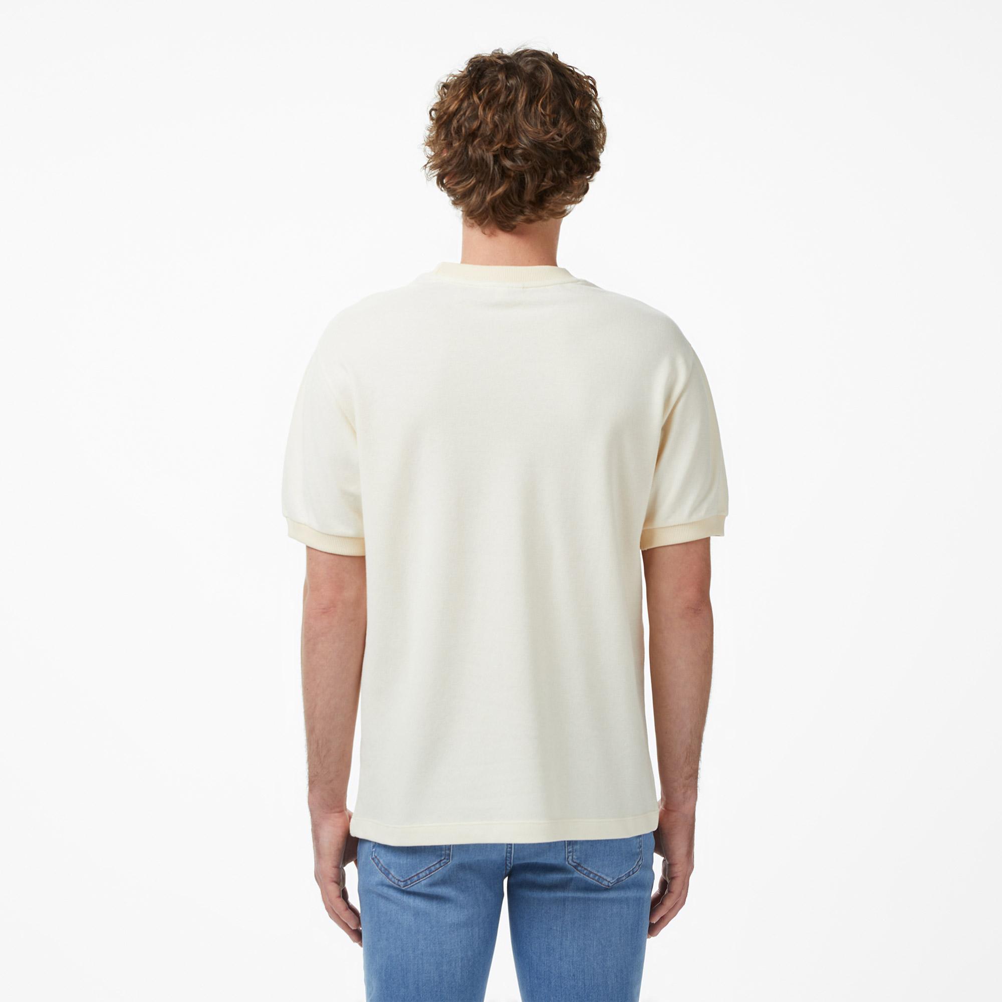Lacoste Erkek Relaxed Fit Bisiklet Yaka Bej T-Shirt