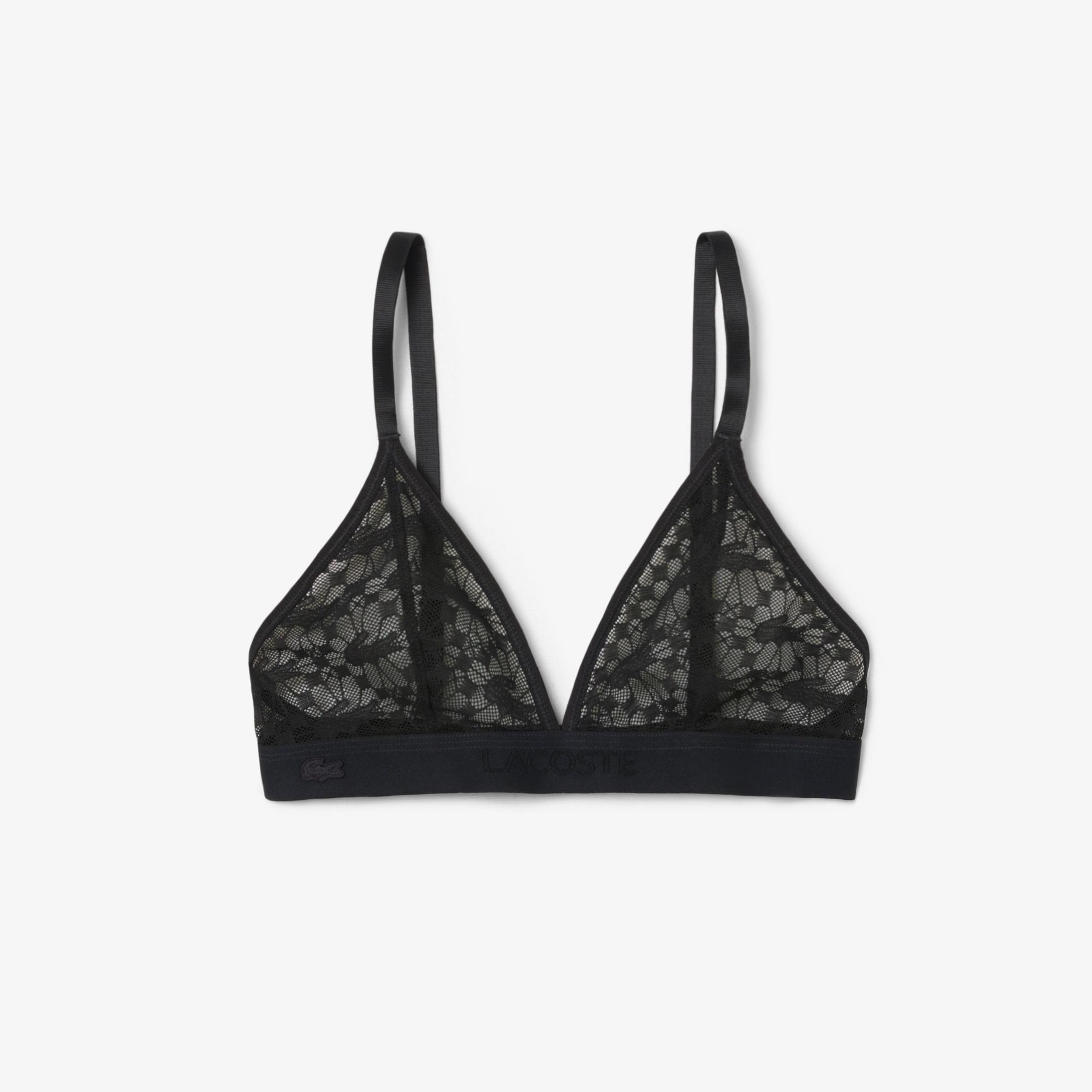 Lacoste Kadın Desenli Siyah Bra