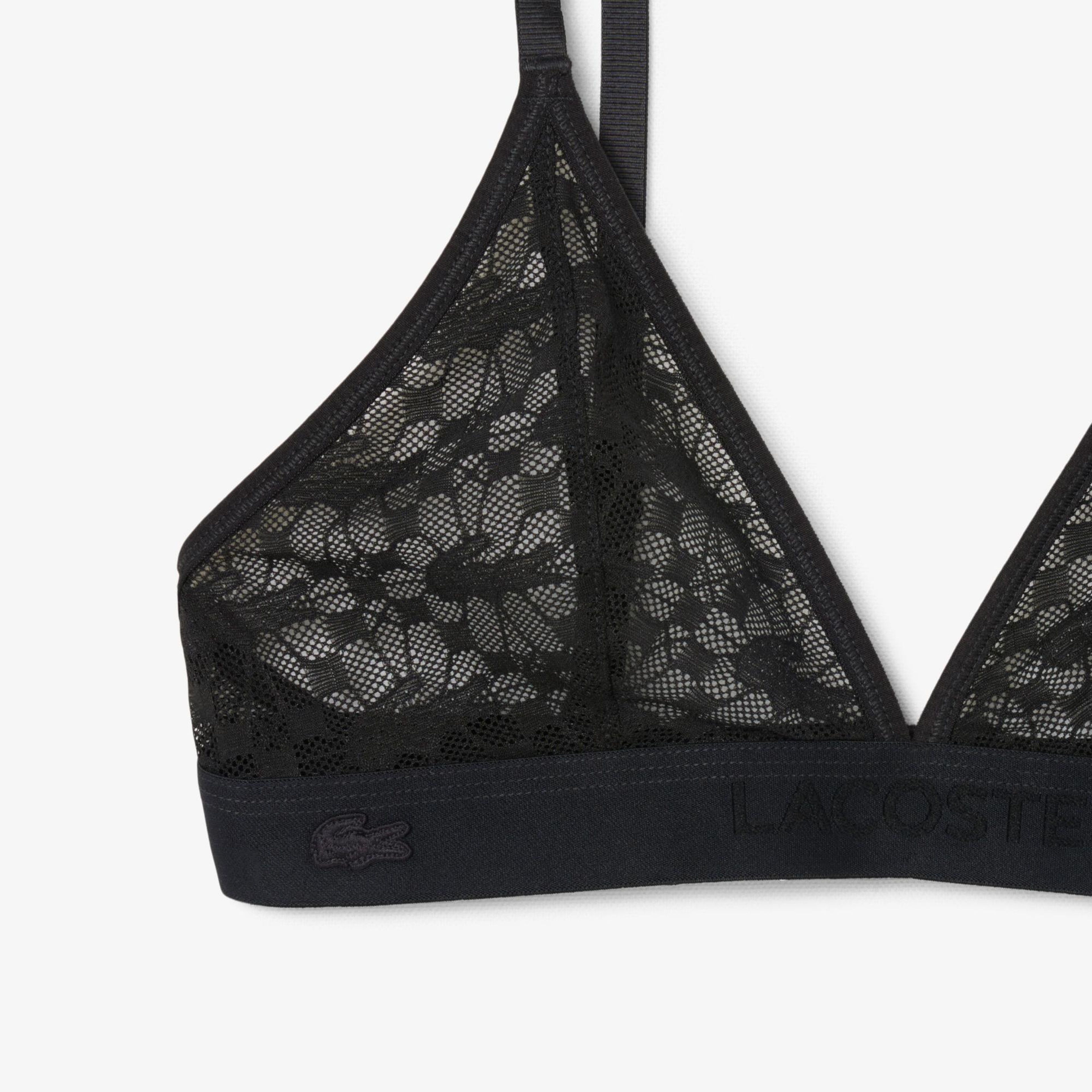 Lacoste Kadın Desenli Siyah Bra