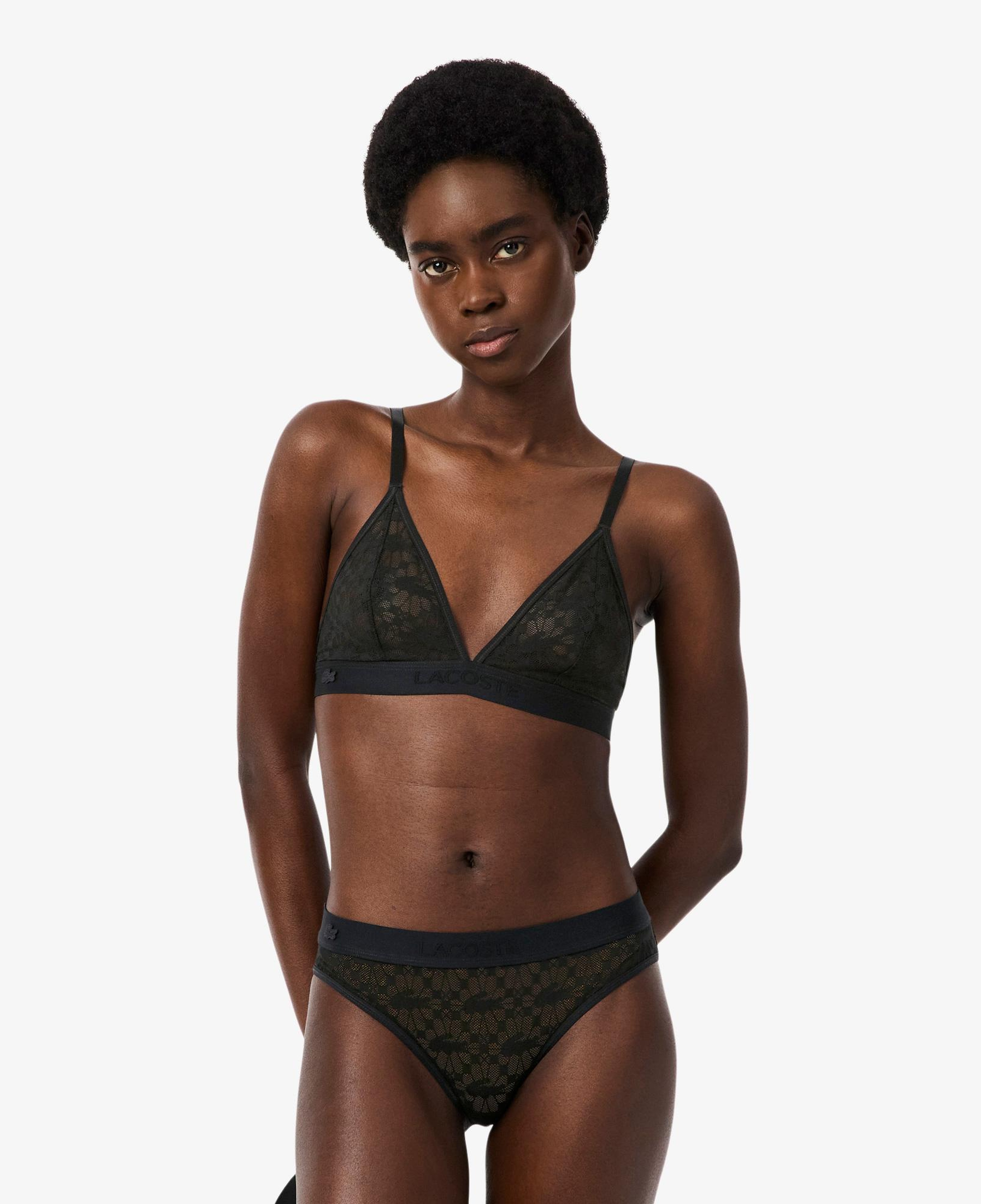 Lacoste Kadın Desenli Siyah Bra