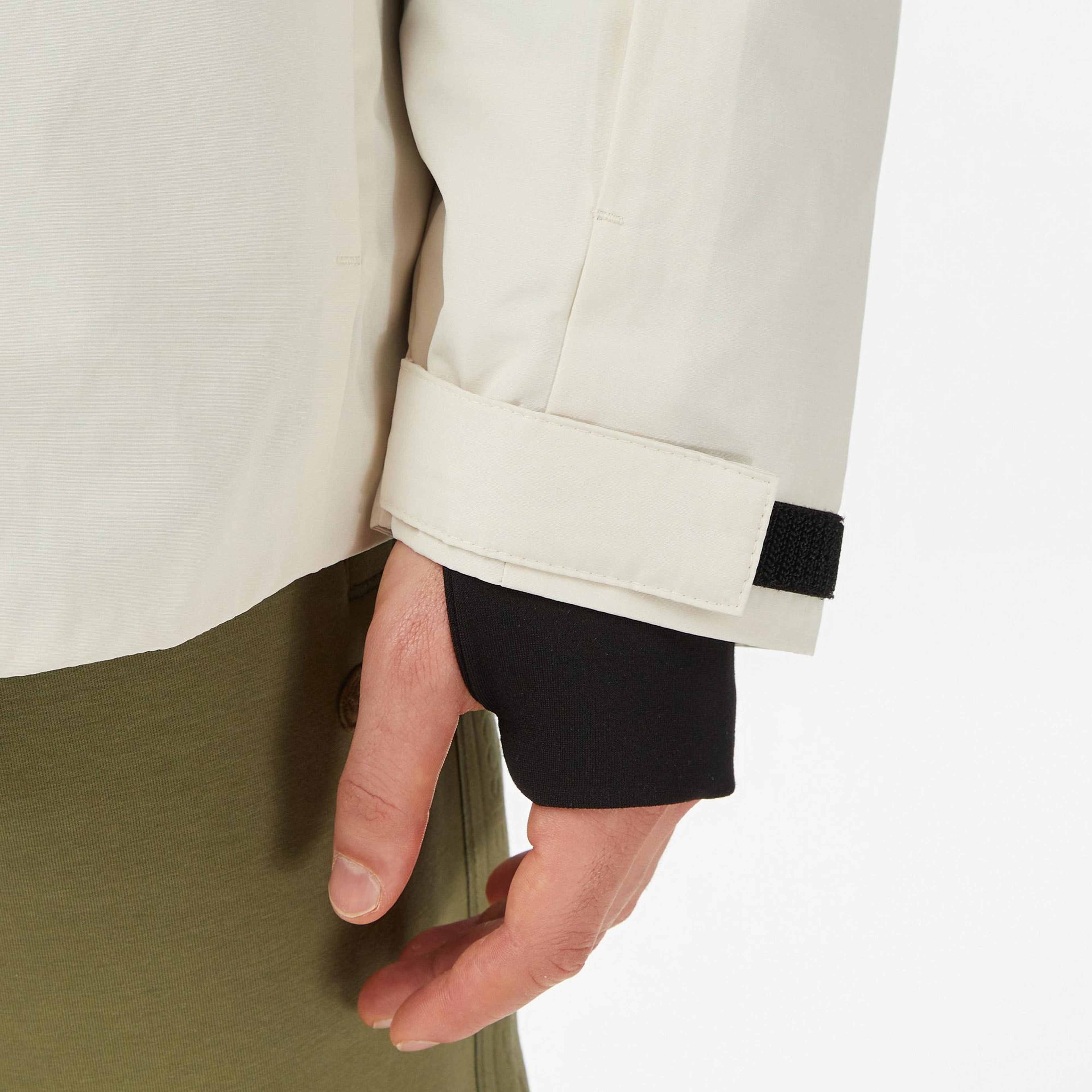 Lacoste Erkek Relaxed Fit Kapüşonlu Renk Bloklu Krem Mont